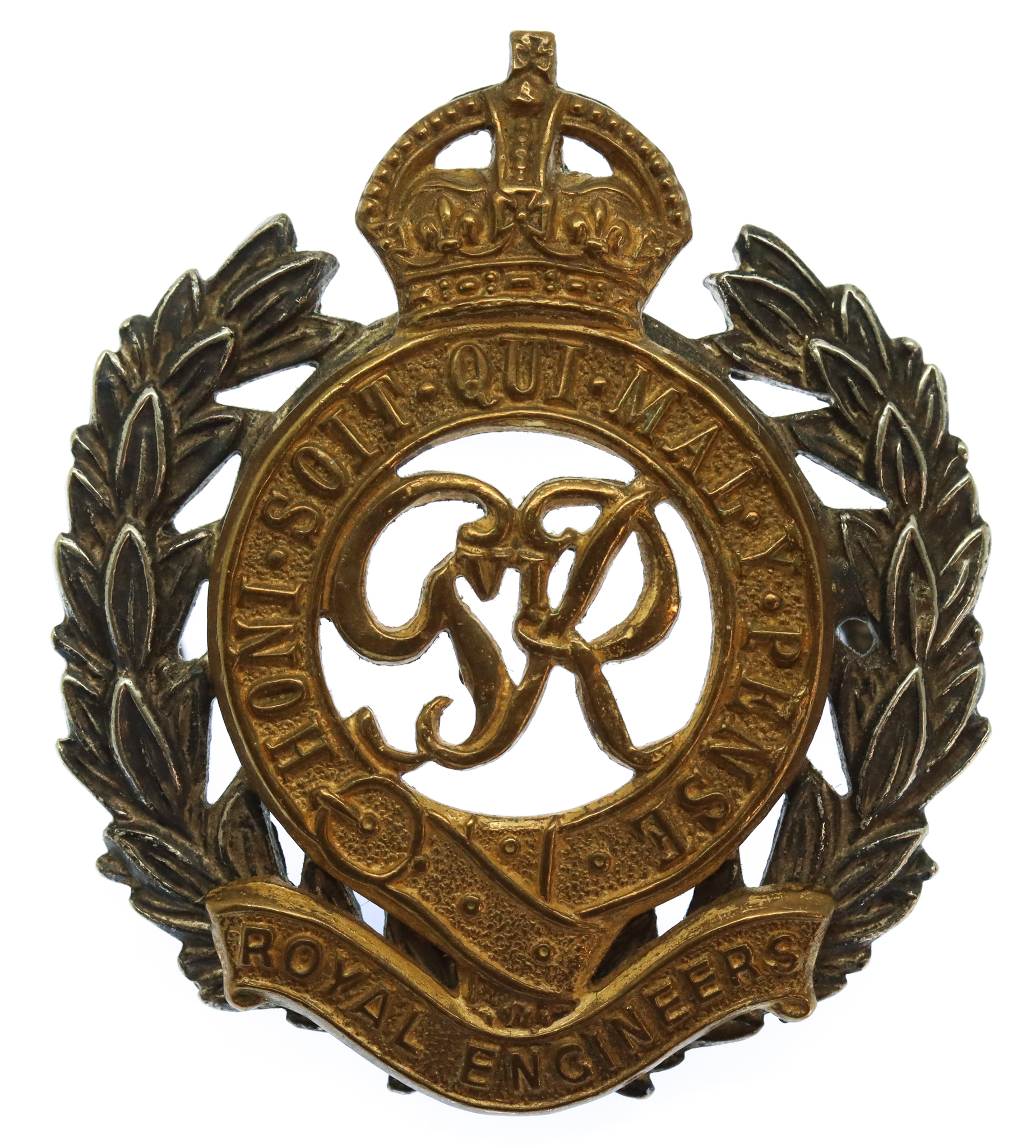 George VI Royal Engineers Officer's Dress Cap Badge