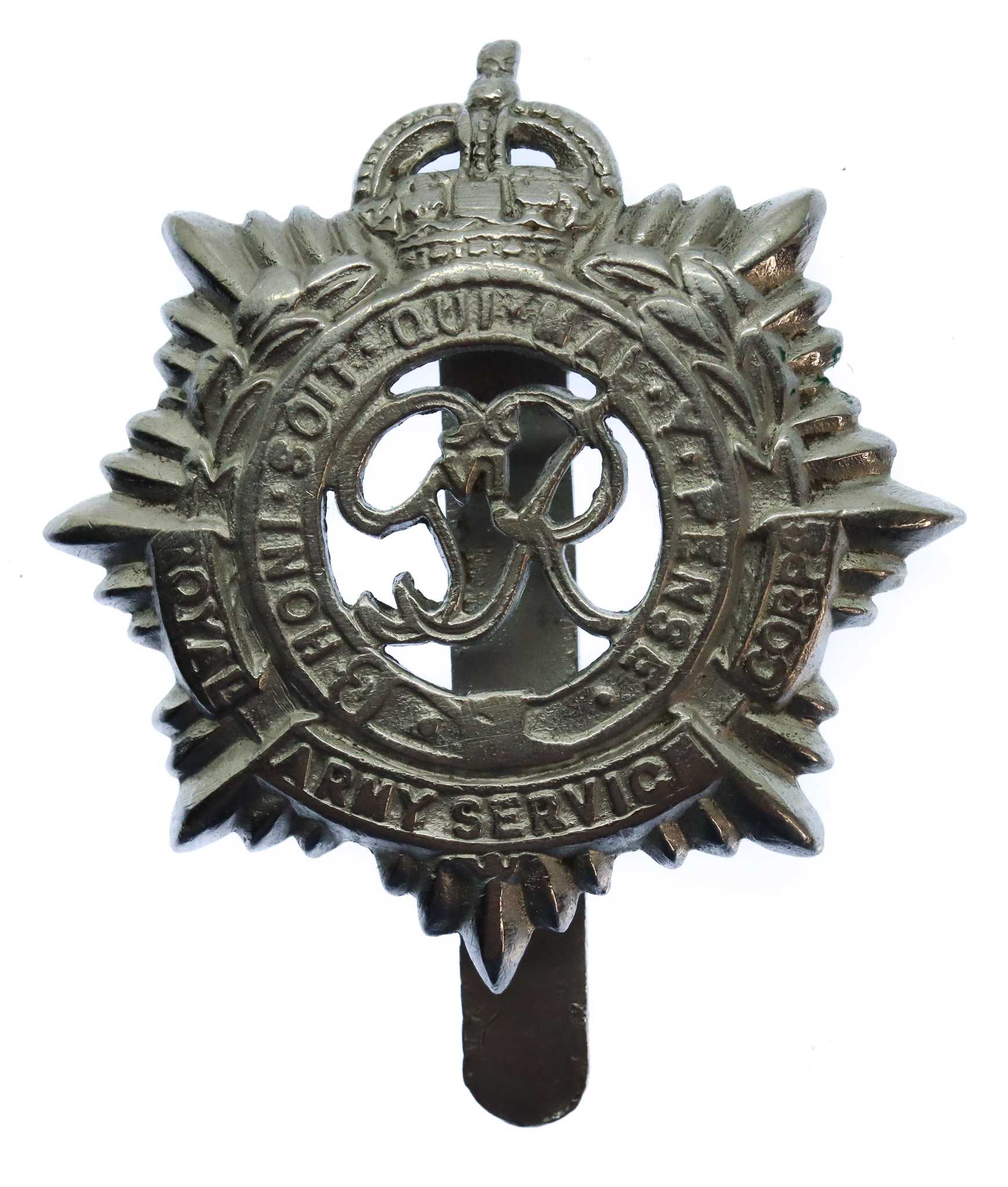 George VI Royal Army Service Corps (R.A.S.C.) Chrome Cap Badge 