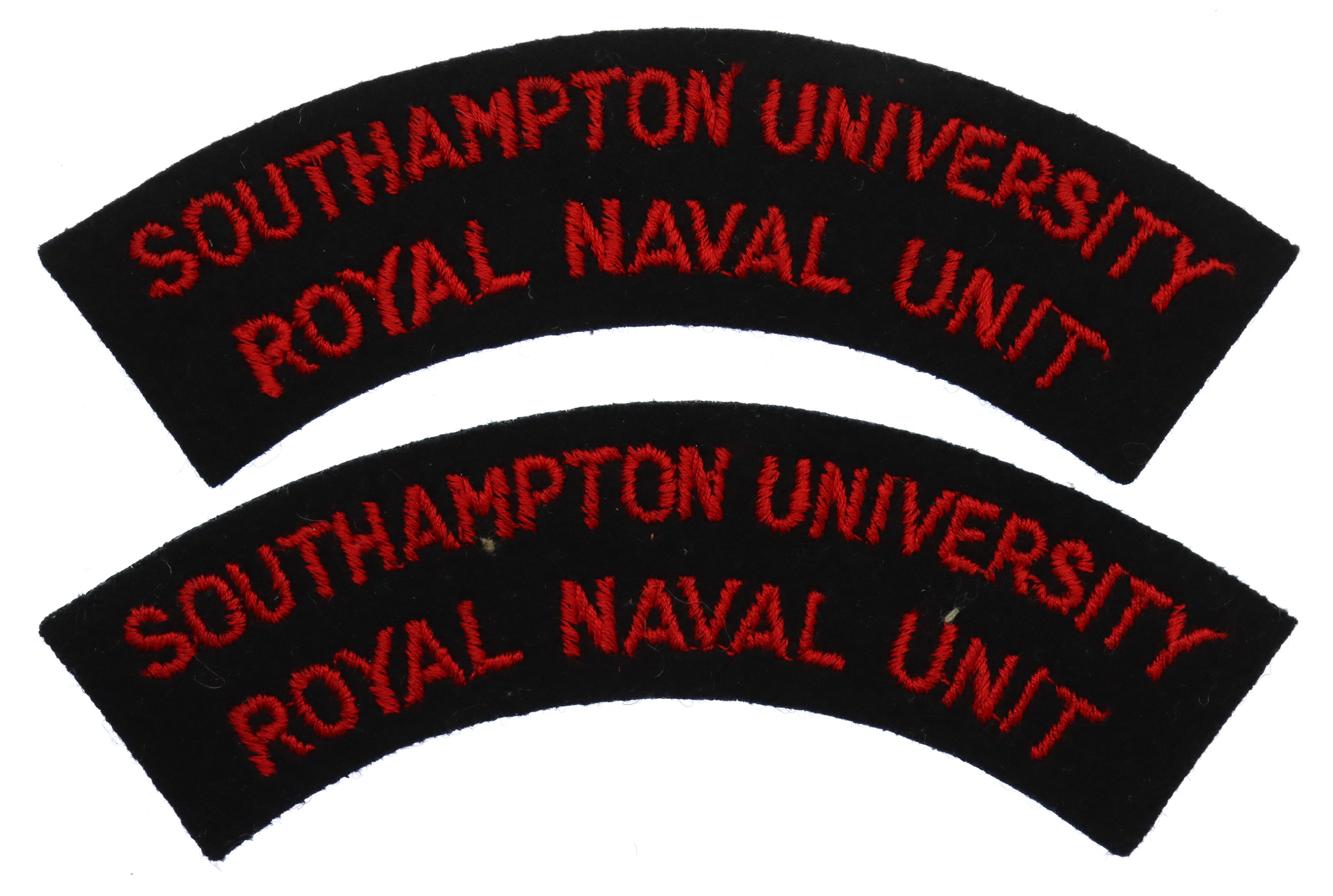 Pair of Southampton University Royal Naval Unit Cloth Shoulder Titles