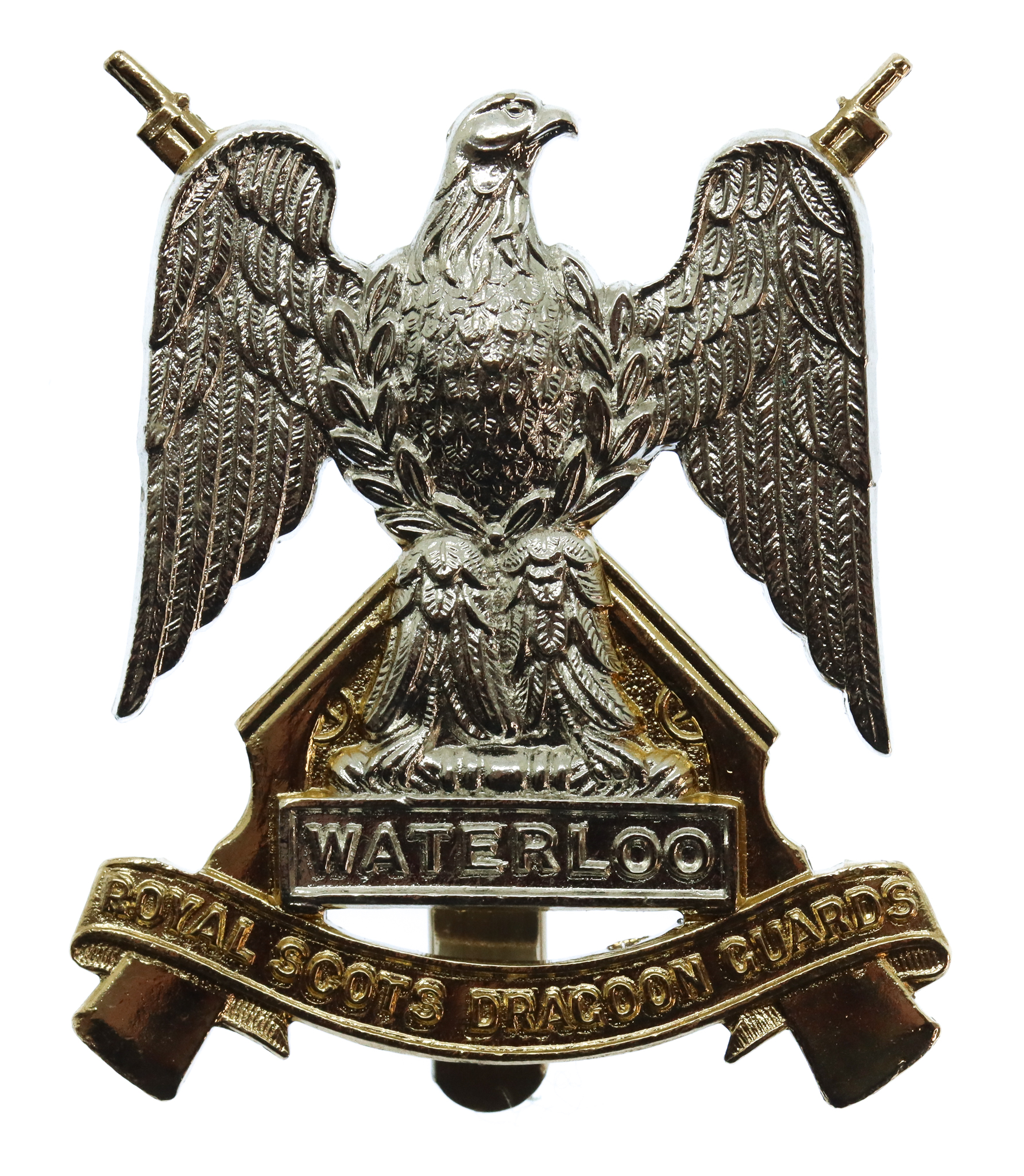 Royal Scots Dragoon Guards Anodised (Staybrite) Cap Badge