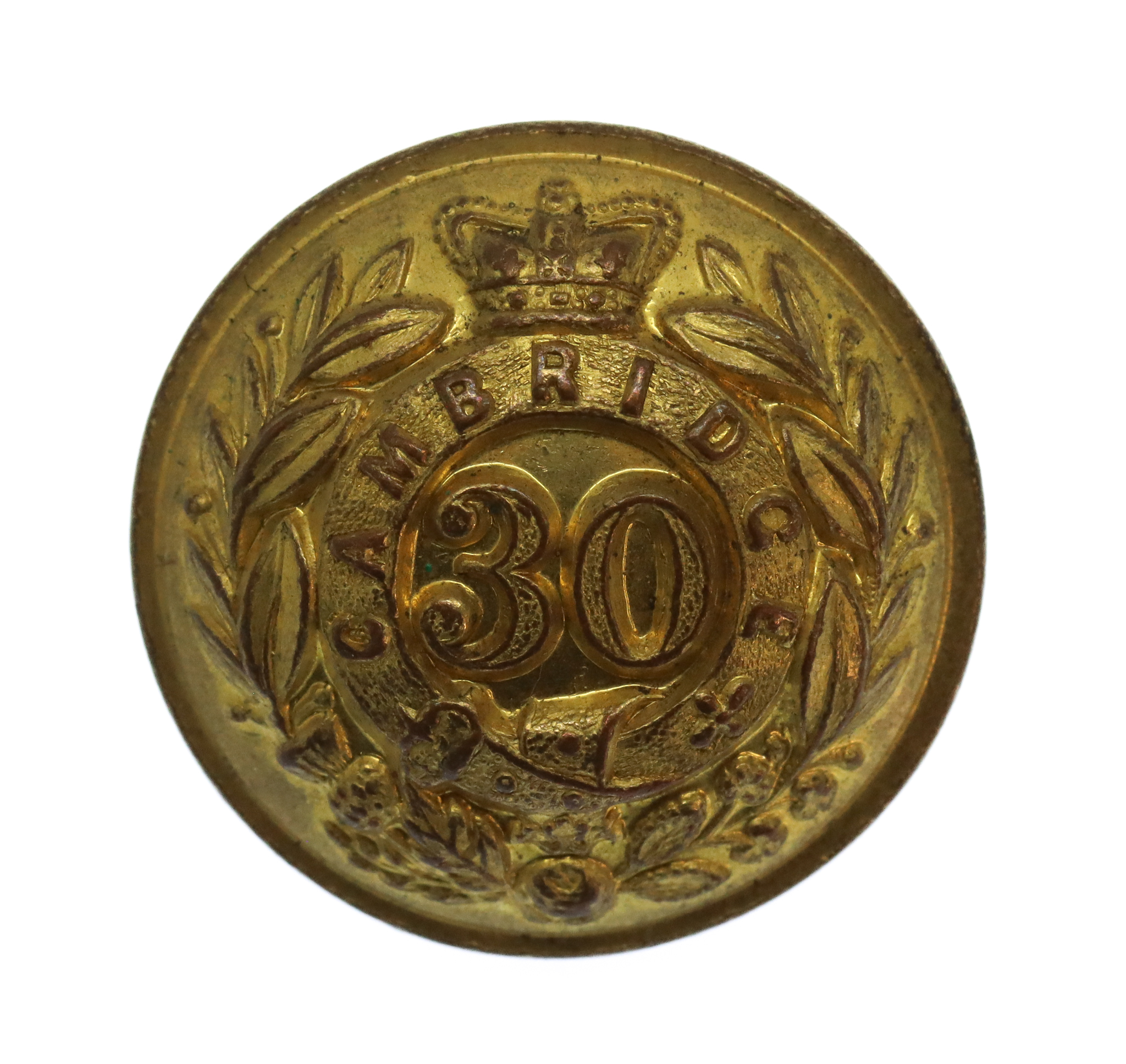 Victorian Pre 1881 30th (Cambridgeshire) Regiment of Foot Officer's Button (25mm)
