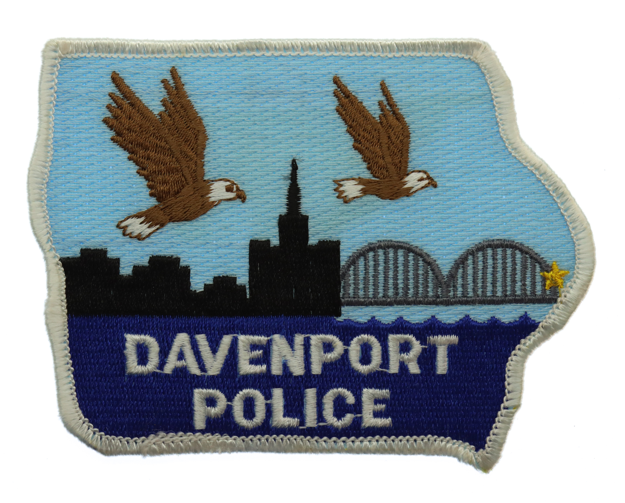 United States Davenport Police Cloth Patch Badge