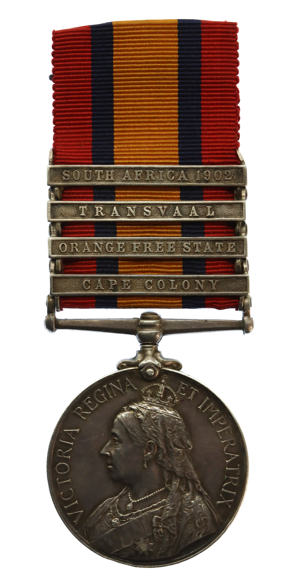 Queen's South Africa Medal (Clasps - Cape Colony, Orange Free State, Transvaal, South Africa 1902) - Bugler T. Pritchard, Vol. Coy. Lancashire Fusiliers