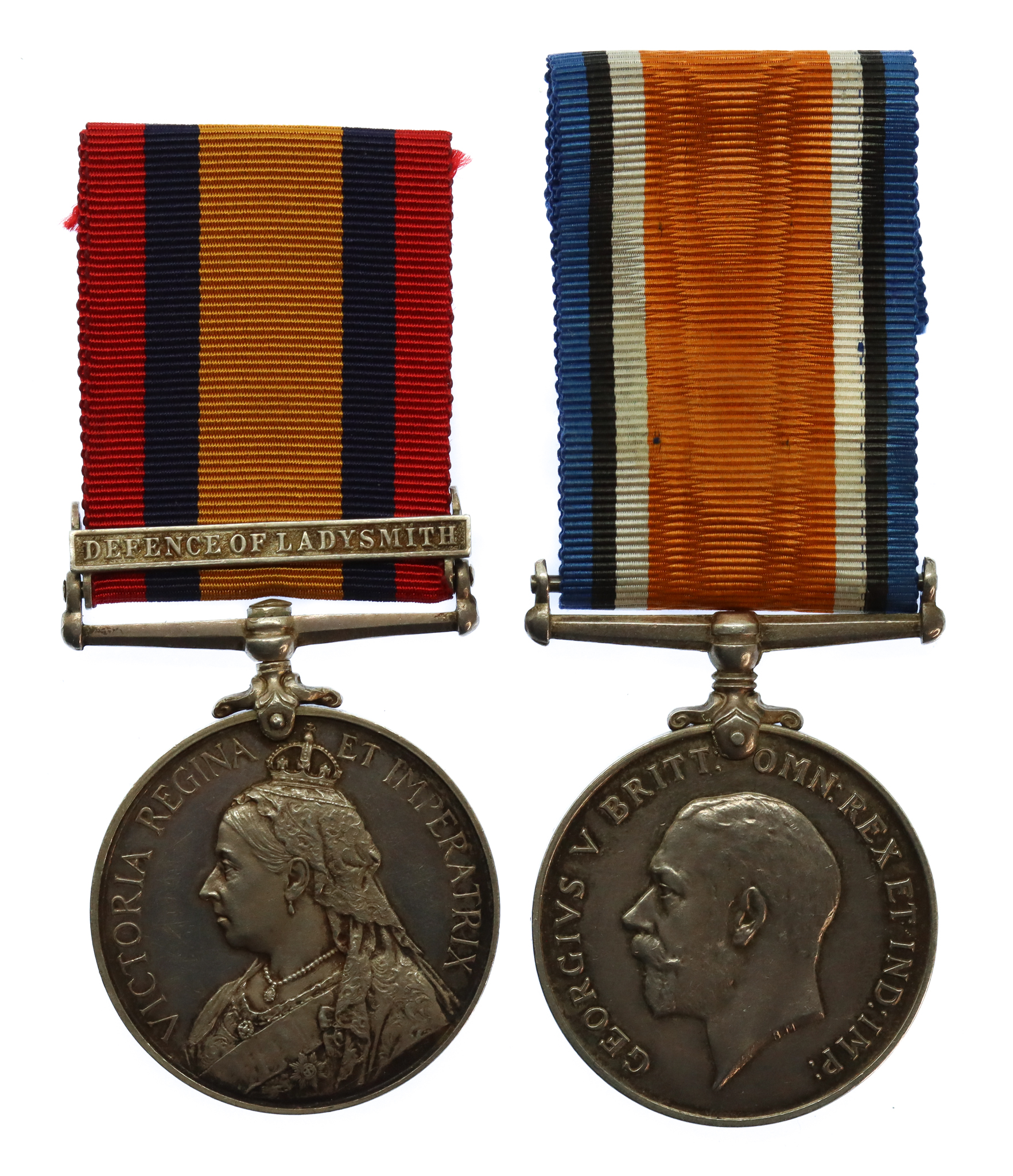Queen's South Africa Medal (Clasp - Defence of Ladysmith) and British War Medal - Pte. J. Haigh, 11th Hussars (Attd. 5th Dragoon Guards)