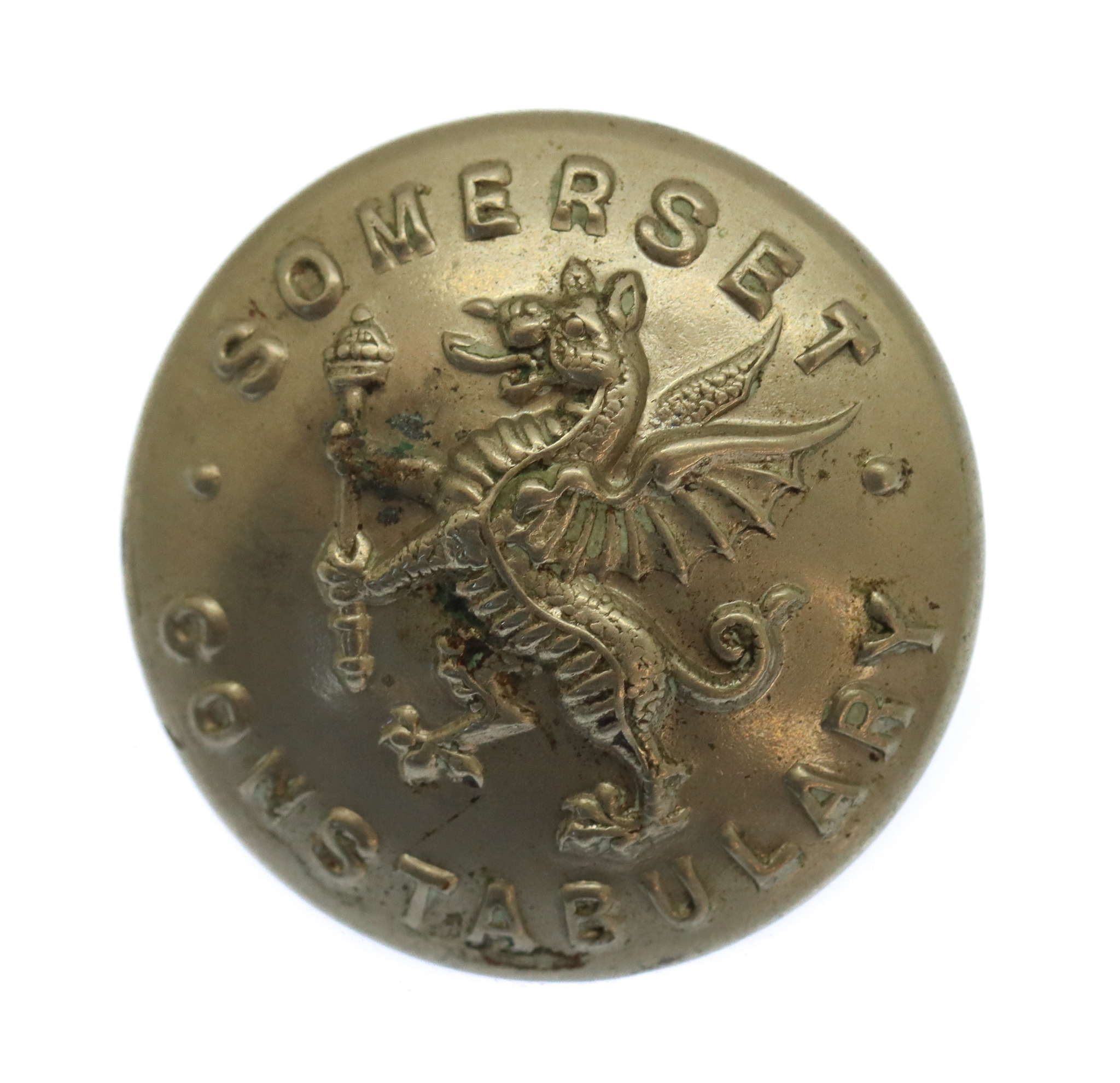 Somerset Constabulary White Metal Coat of Arms Button (25mm)
