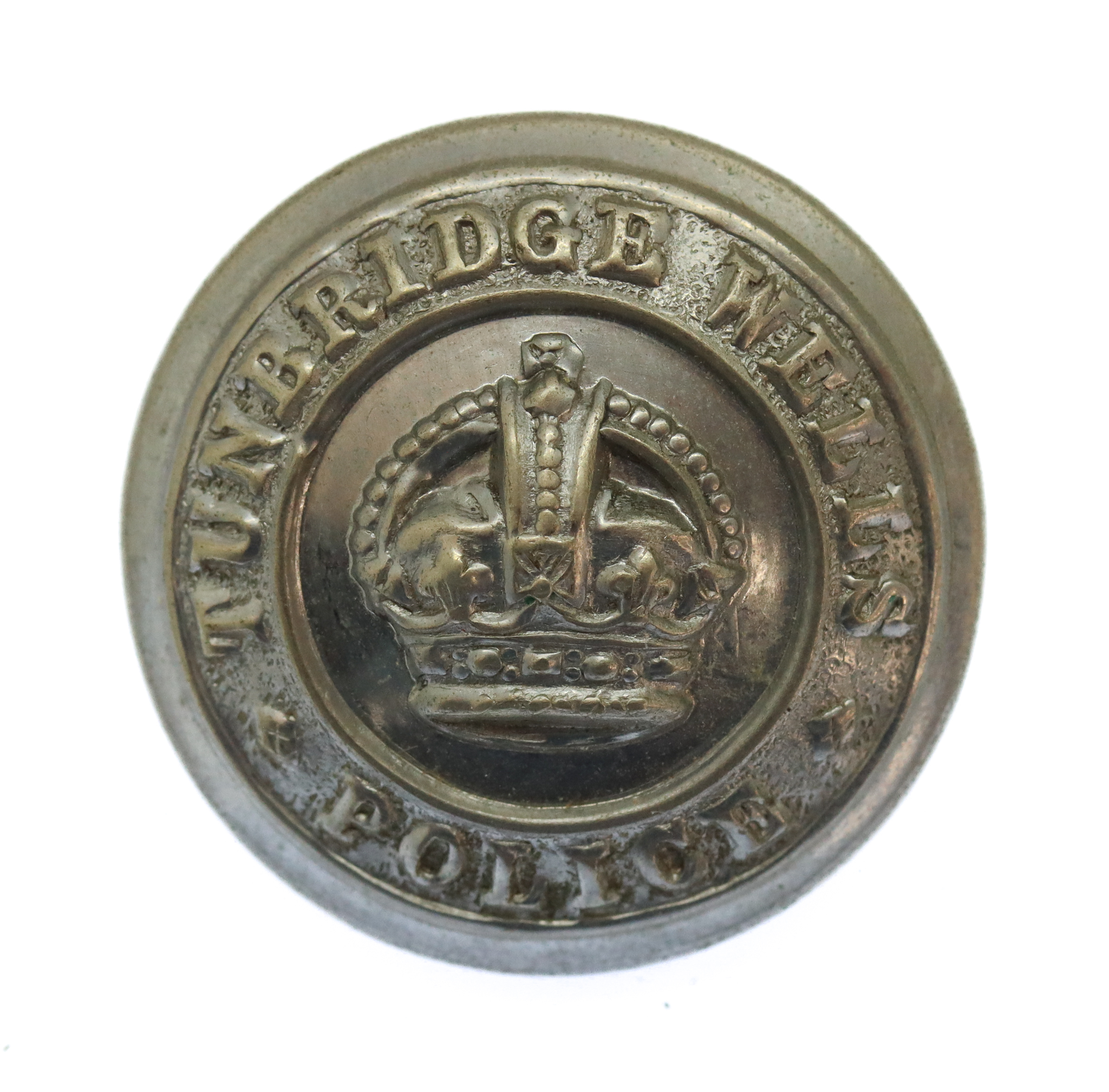 Tunbridge Wells Borough Police Chrome Button - King's Crown (25mm)