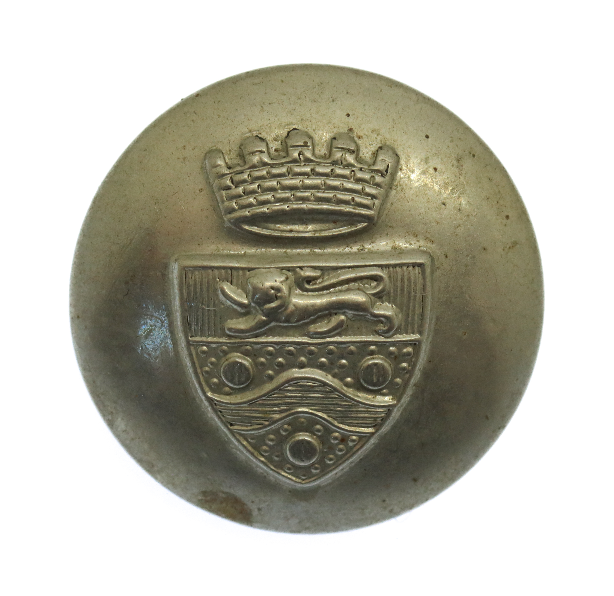 Maidstone Borough Police White Metal Coat of Arms Button (25mm)