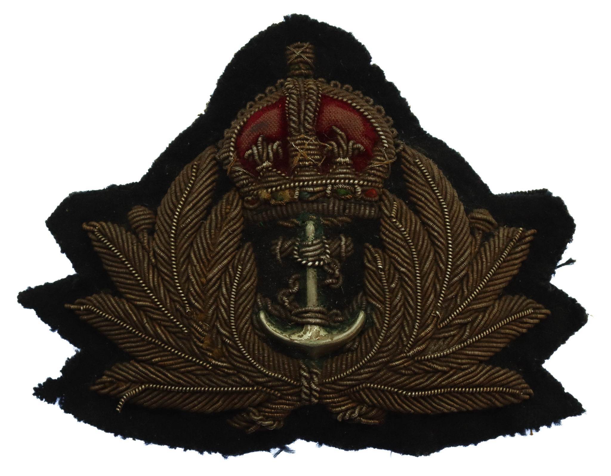 Royal Navy Officer's Bullion Cap Badge - King's Crown
