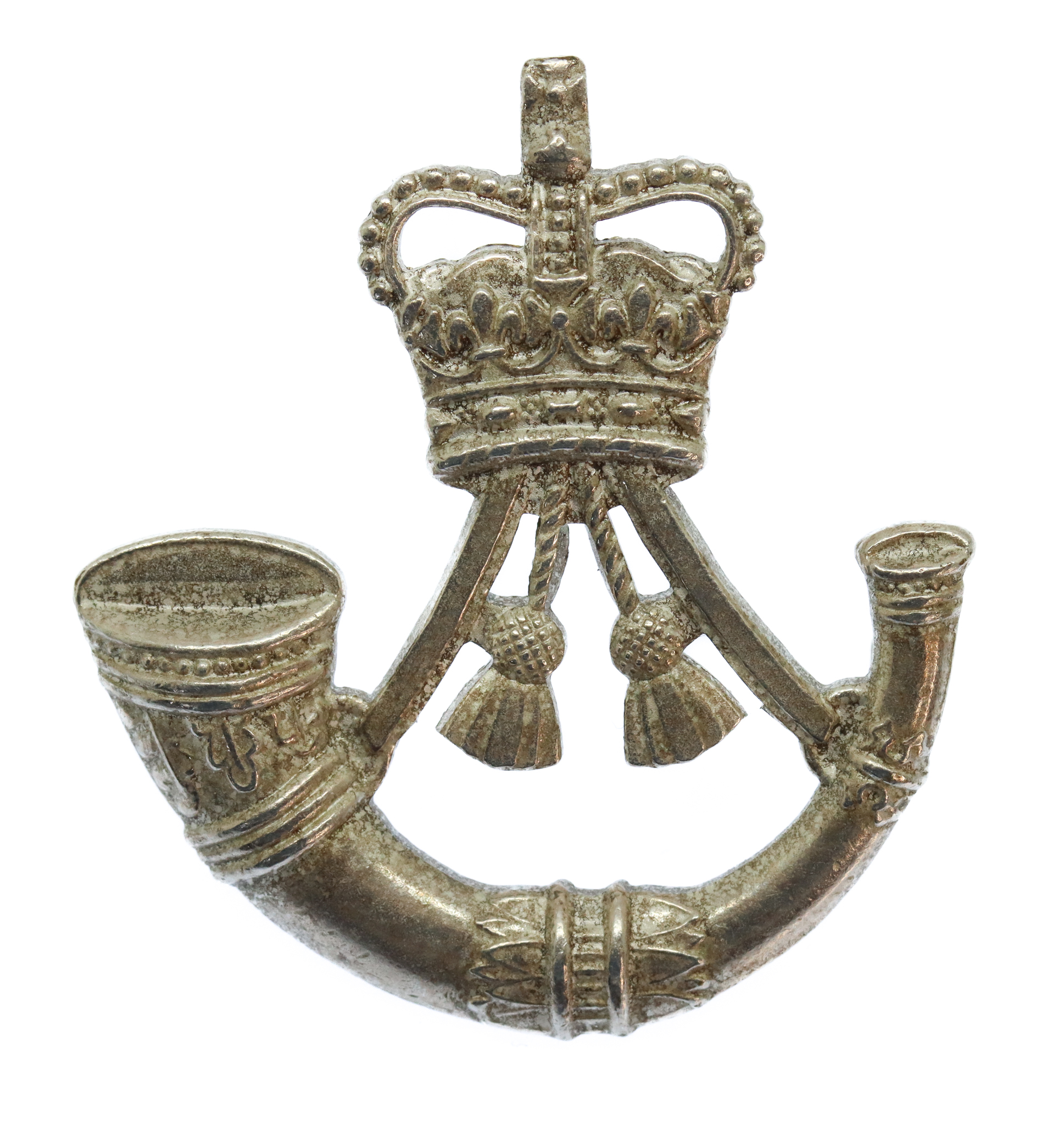 The Rifles Silvered Cap Badge - Queen's Crown