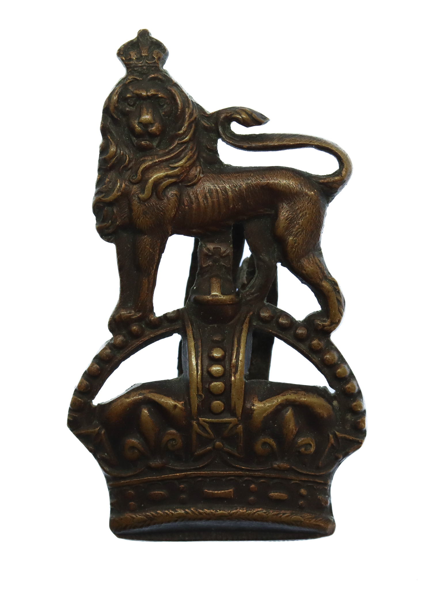 Royal 1st Devon Yeomanry Officer's Service Dress Cap Badge - King's Crown