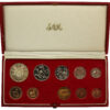 South Africa Mint 1974 Proof 10 Coin Set (Inc. Gold 2 Rand and 1 Rand Coins)