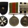 Order of St. John, WW2 Defence Medal and Service Medal of the Order of St. John Group of Three - Sgt. G.A. Tucker, No.5 Dist. St. John Ambulance Brigade