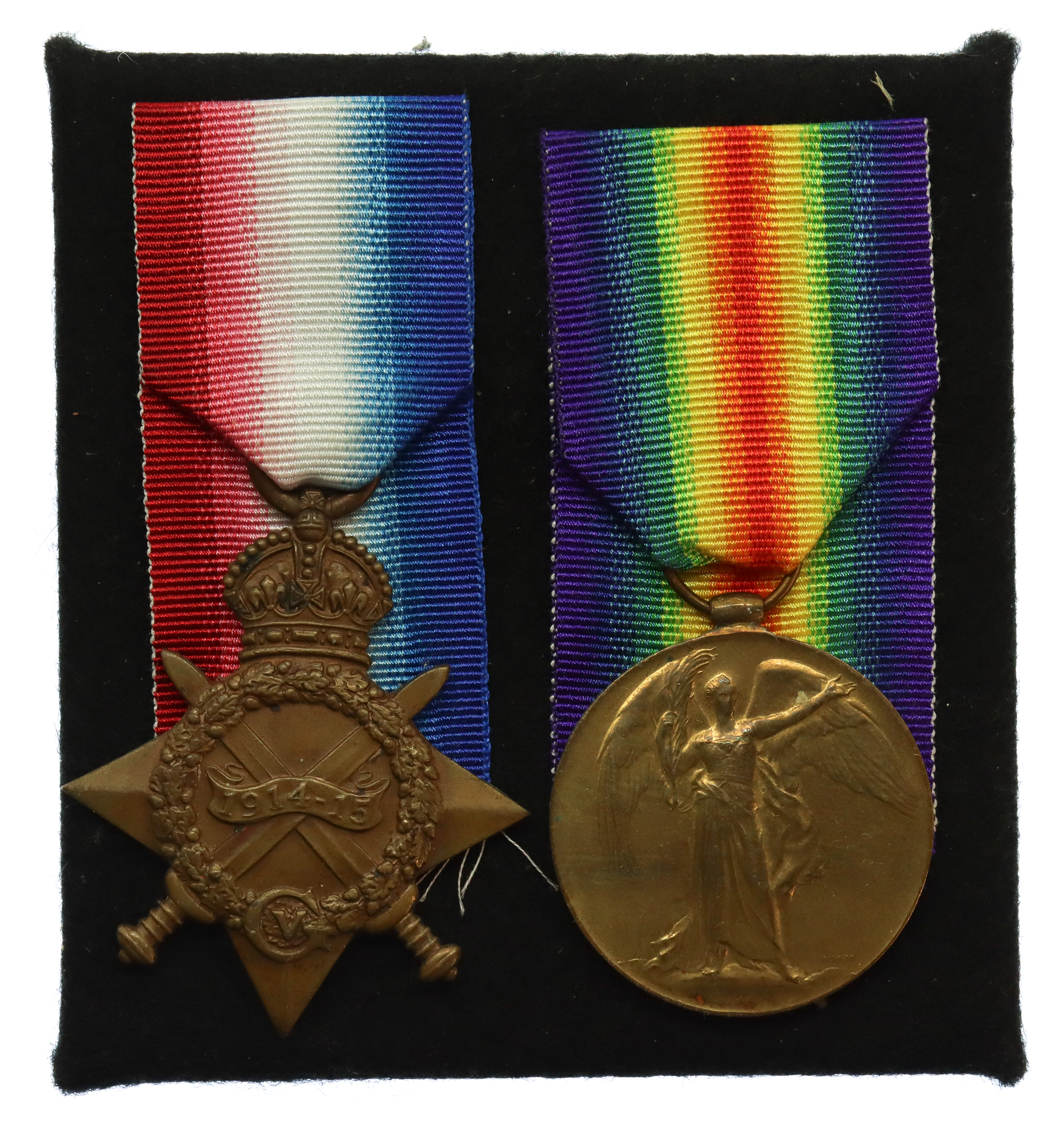 WW1 1914-15 Star and Victory Medal - Pte. H. Emsley, 16th (1st Bradford Pals) Bn. West Yorkshire Regiment - Wounded