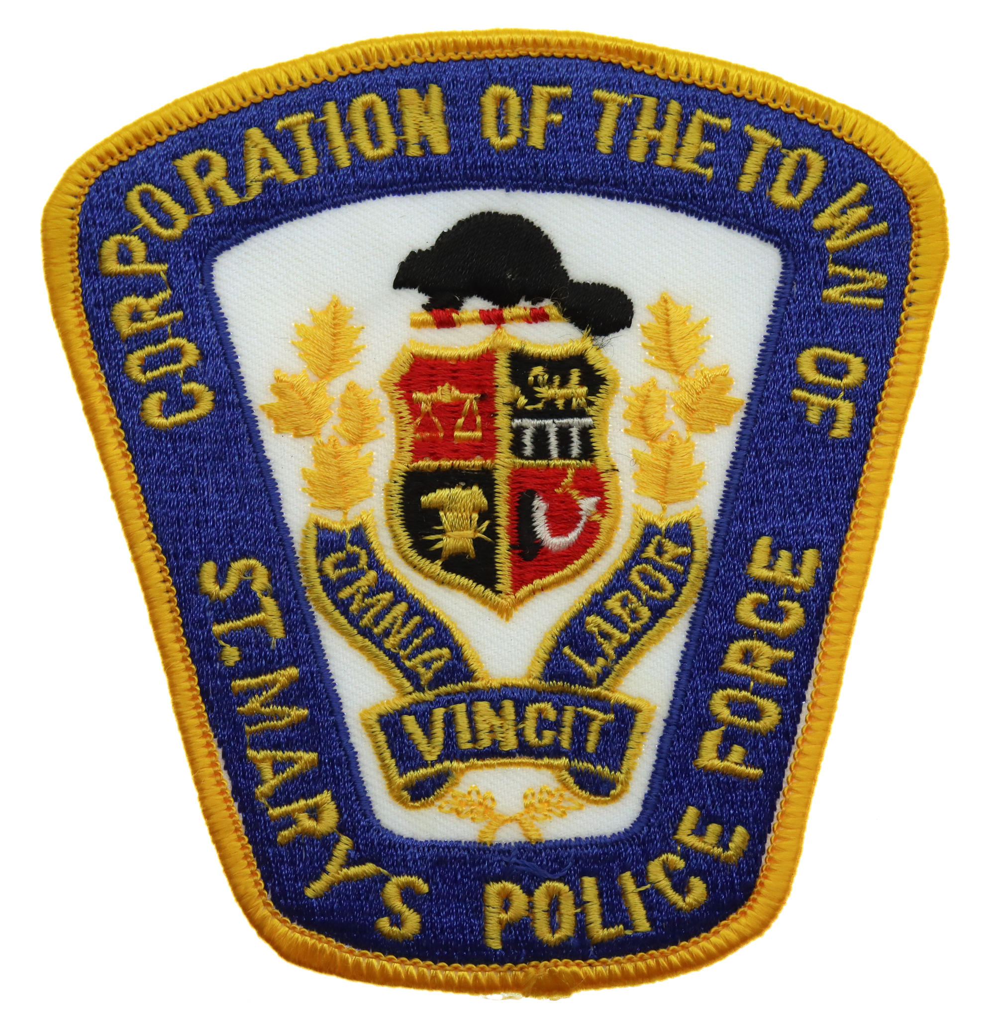 Canadian Corporation of the Town of St. Mary's Police Force Cloth Patch Badge