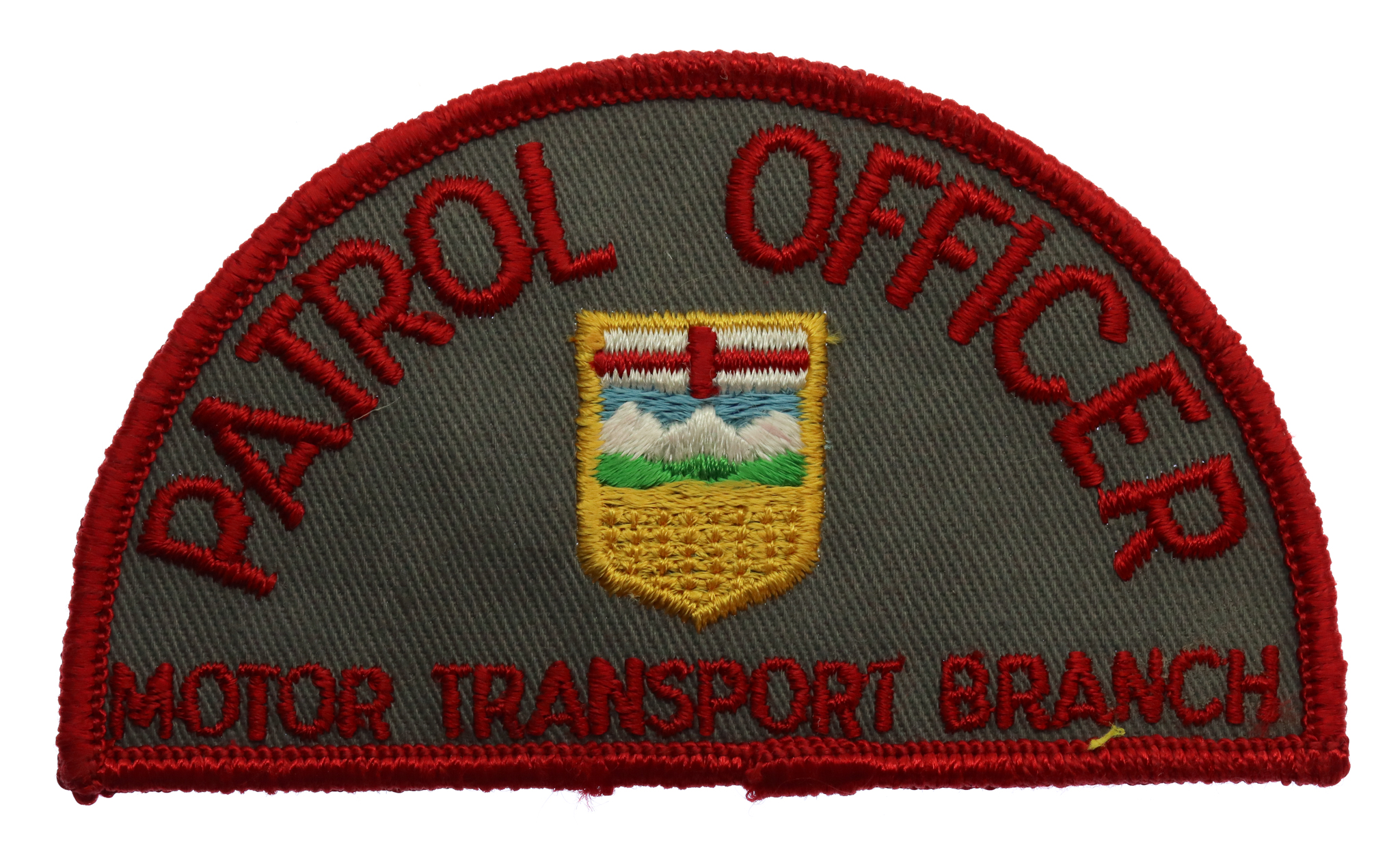Canadian Alberta Patrol Officer Motor Transport Branch Cloth Patch Badge