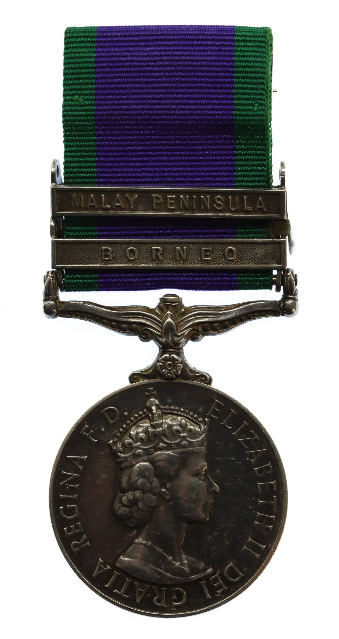 Campaign Service Medal (Clasps - Borneo, Malay Peninsula) - T.R.A. Giles, E.R.A.2., Royal Navy