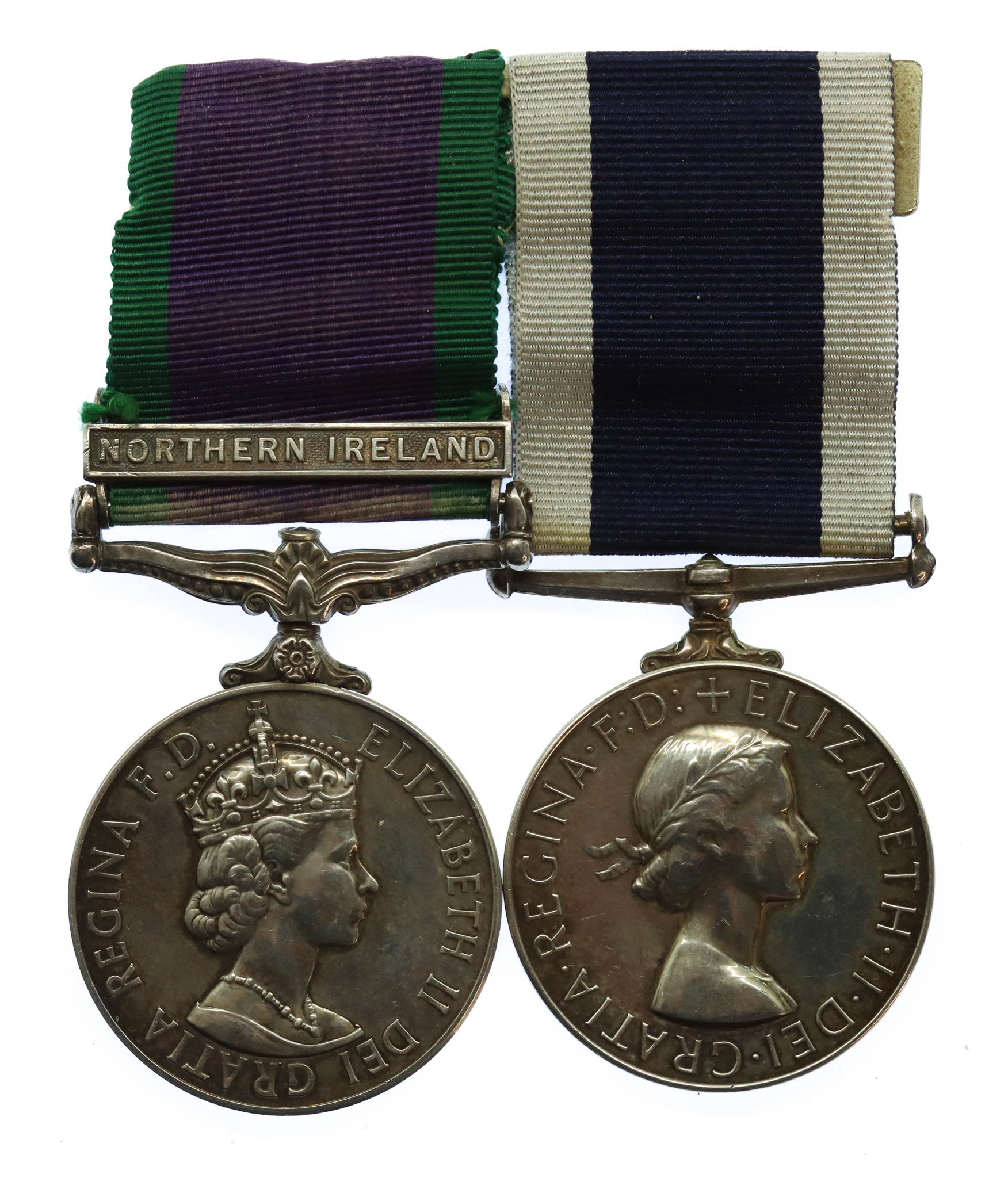 Campaign Service Medal (Clasp - Northern Ireland) and Royal Naval Long Service & Good Conduct Medal - C.I. Radband, POSA. Royal Navy