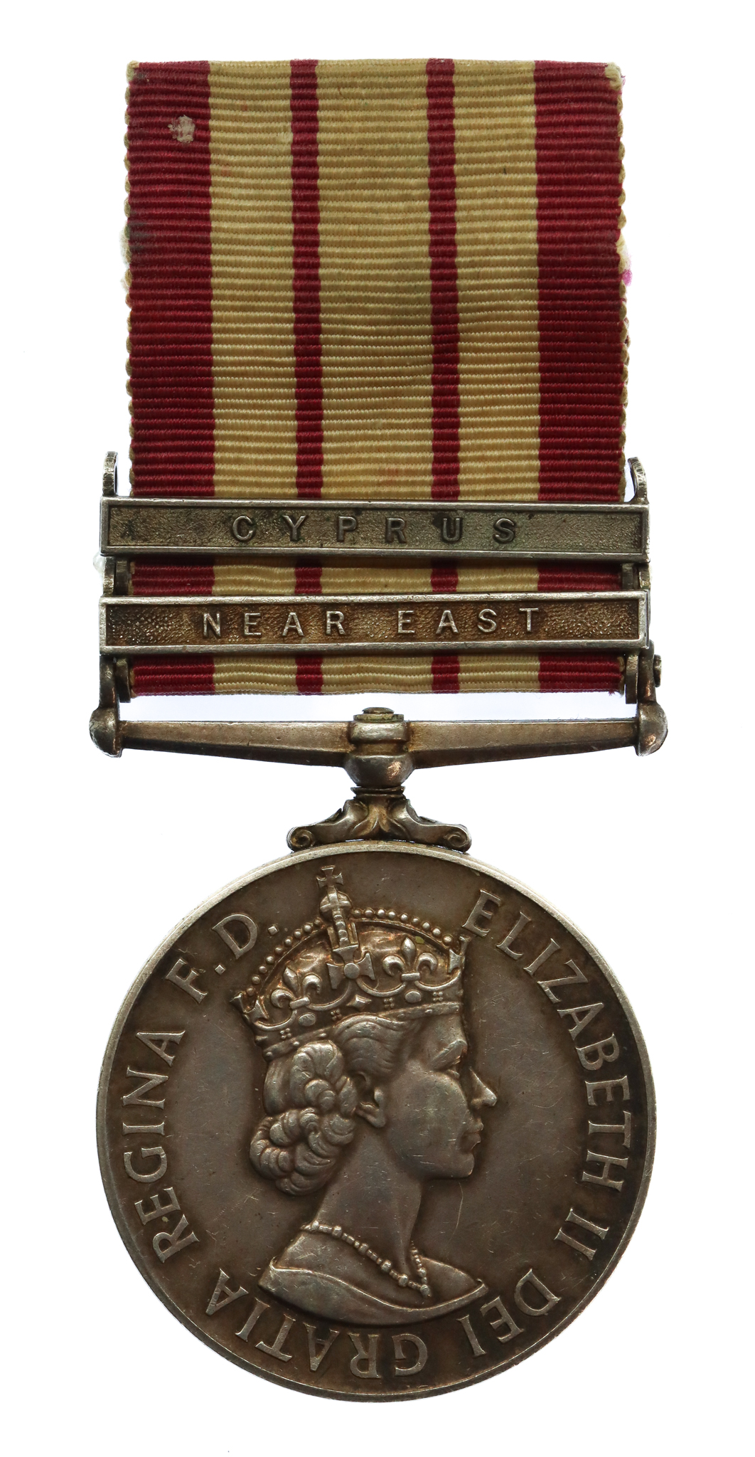 Naval General Service Medal (Clasps - Near East, Cyprus) - E.R. Dean, Stwd. Royal Navy