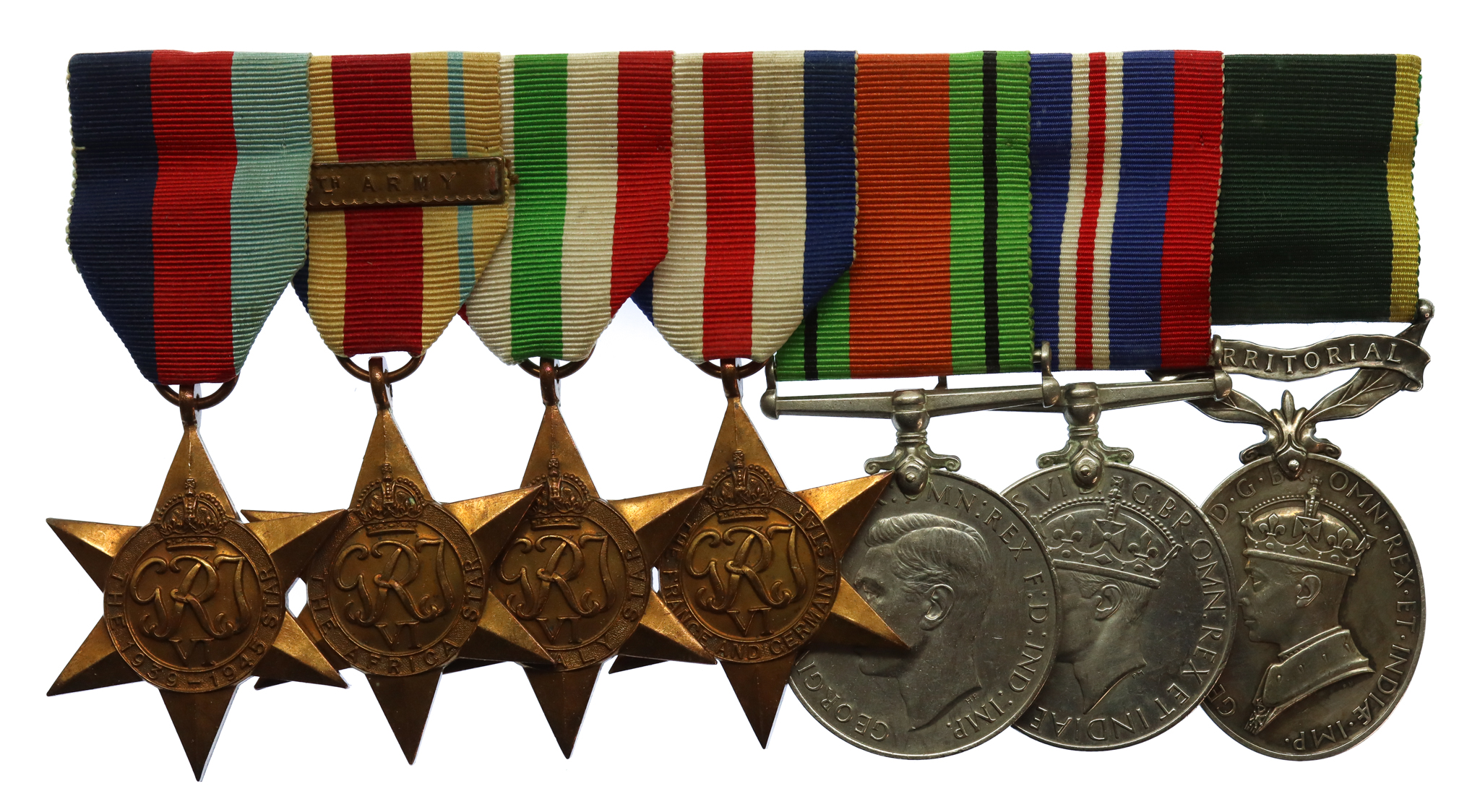 WW2 and Territorial Efficiency Medal Group of Seven - Cpl. L. Staples, Notts Sherwood Rangers Yeomanry