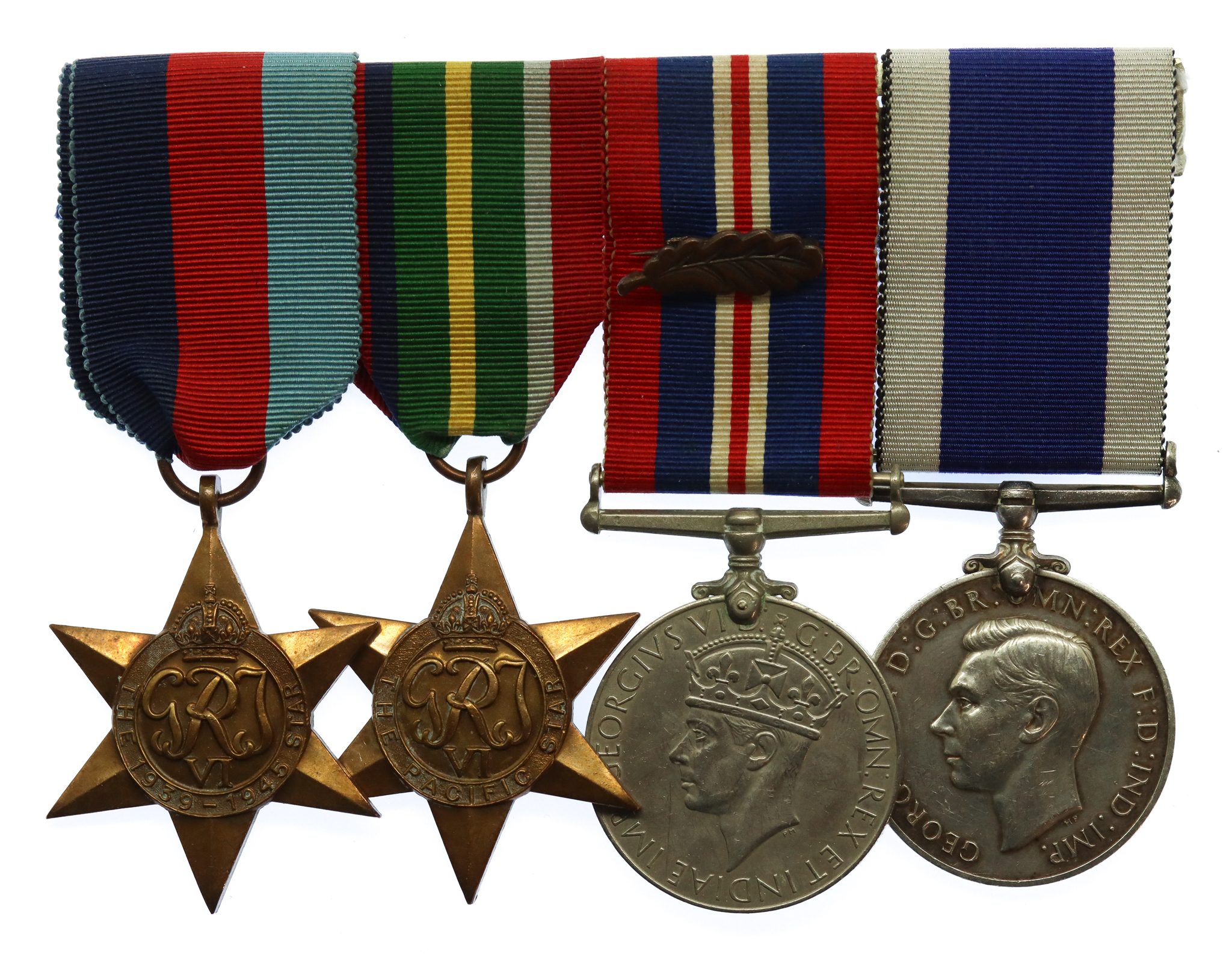 WW2 Far East Mentioned in Despatches Long Service Medal Group of Four - C.P.O. Tel. T. Swiney, Royal Navy, HMS Sultan