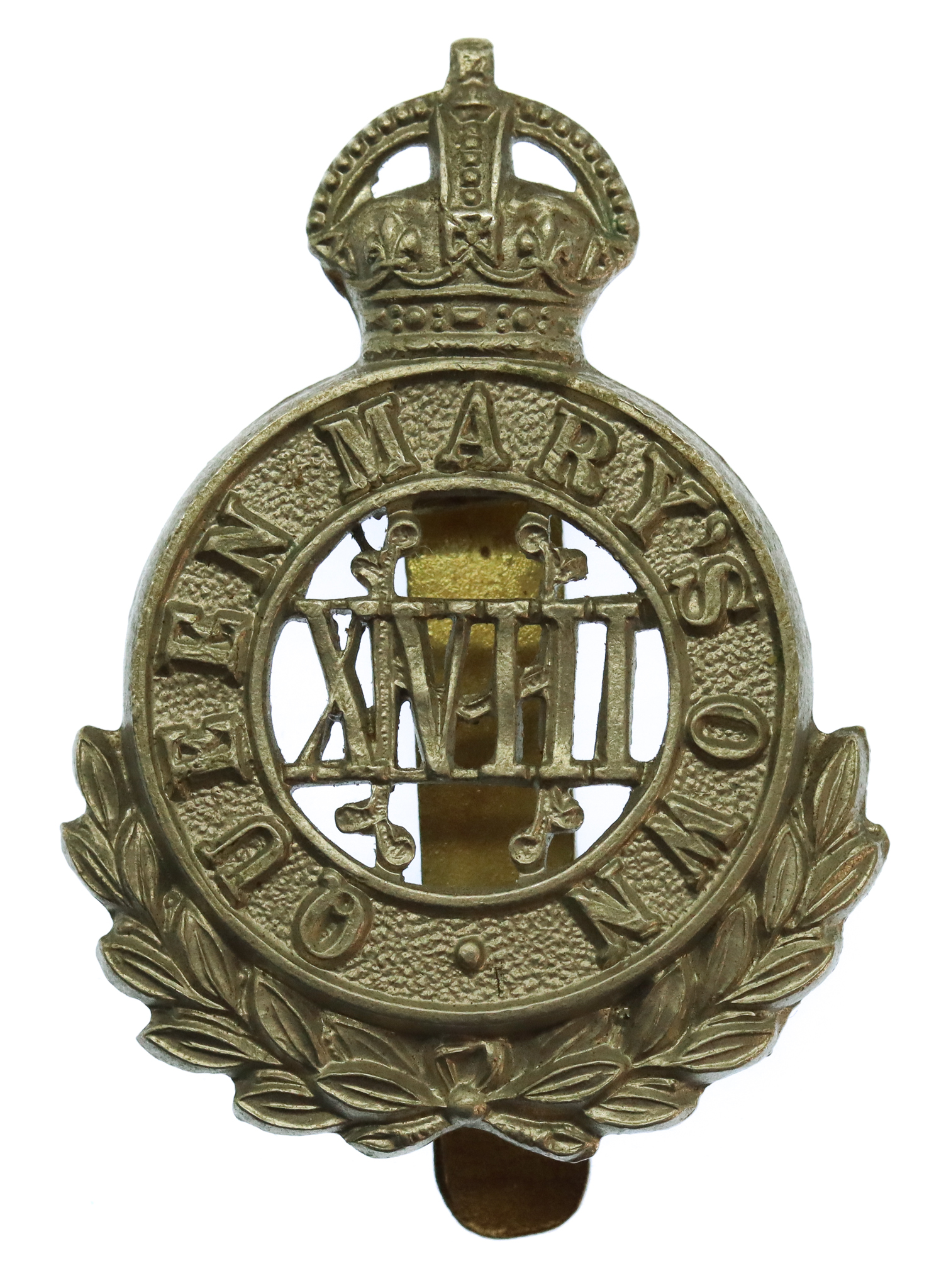 18th Hussars (Queen Mary's Own) Cap Badge - King's Crown