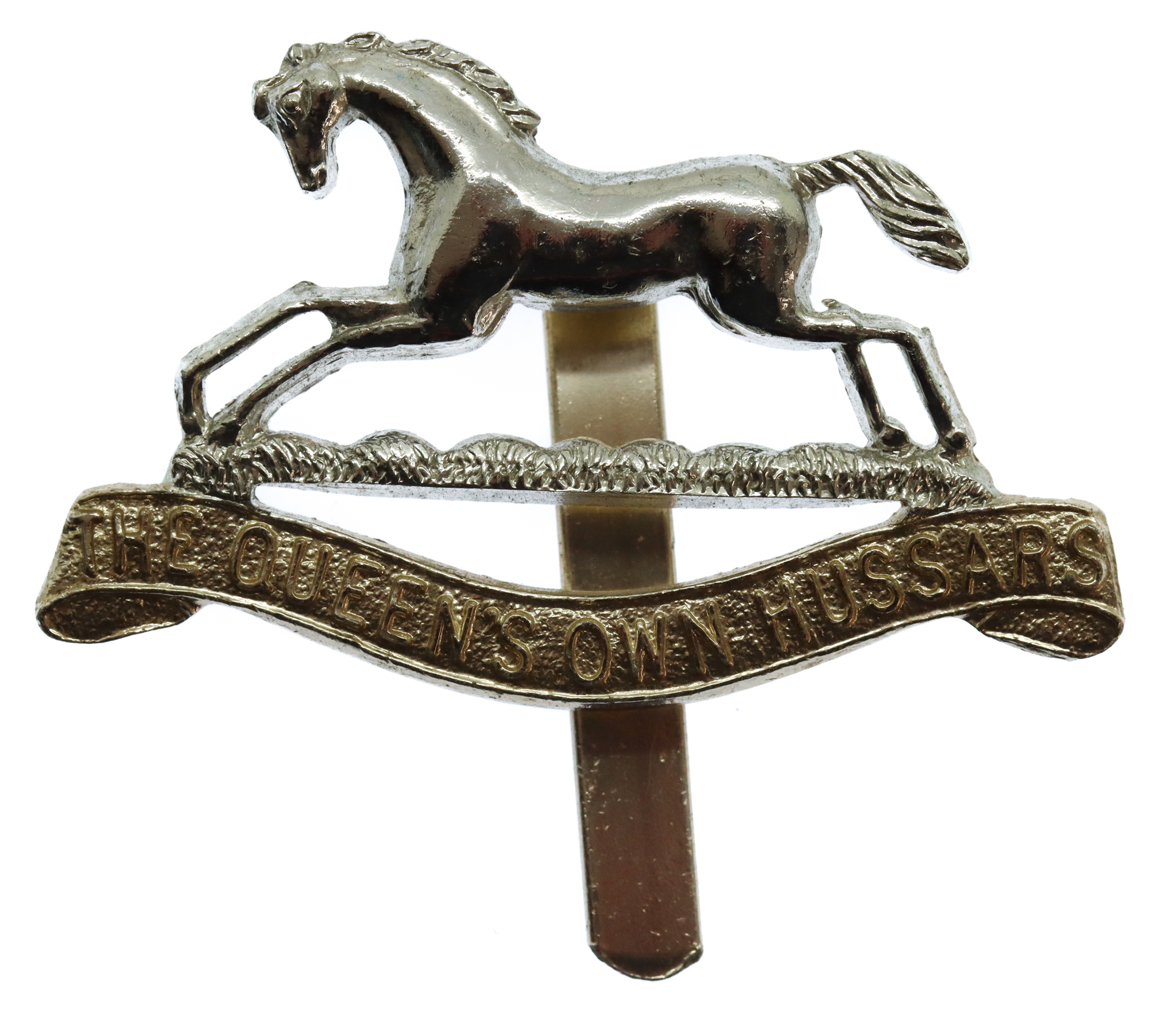 The Queen's Own Hussars Anodised (Staybrite) Cap Badge