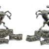 Pair of Queen's Own Buffs, Royal Kent Regiment Anodised (Staybrite) Collar Badges