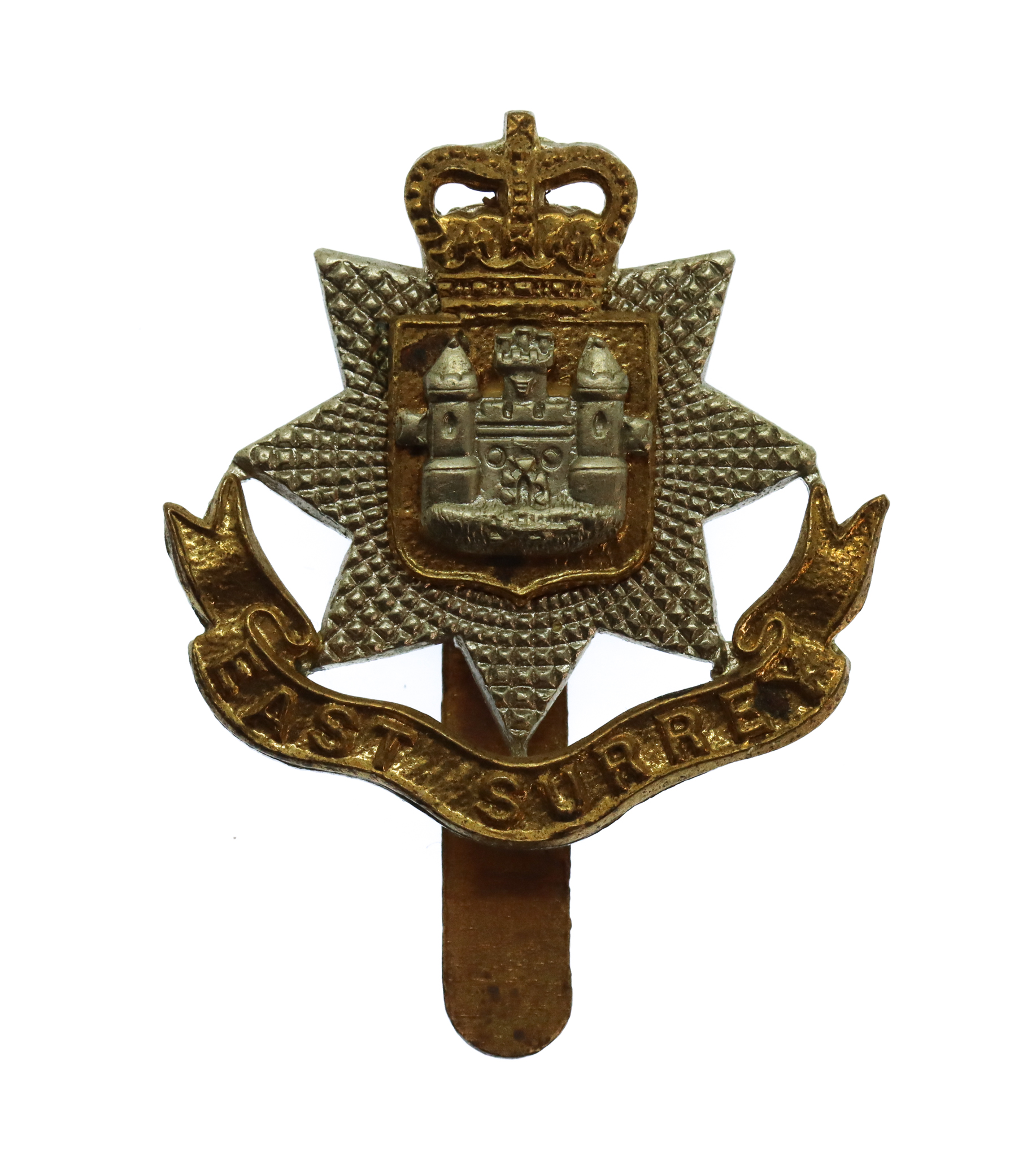 East Surrey Regiment Beret Badge - Queen's Crown