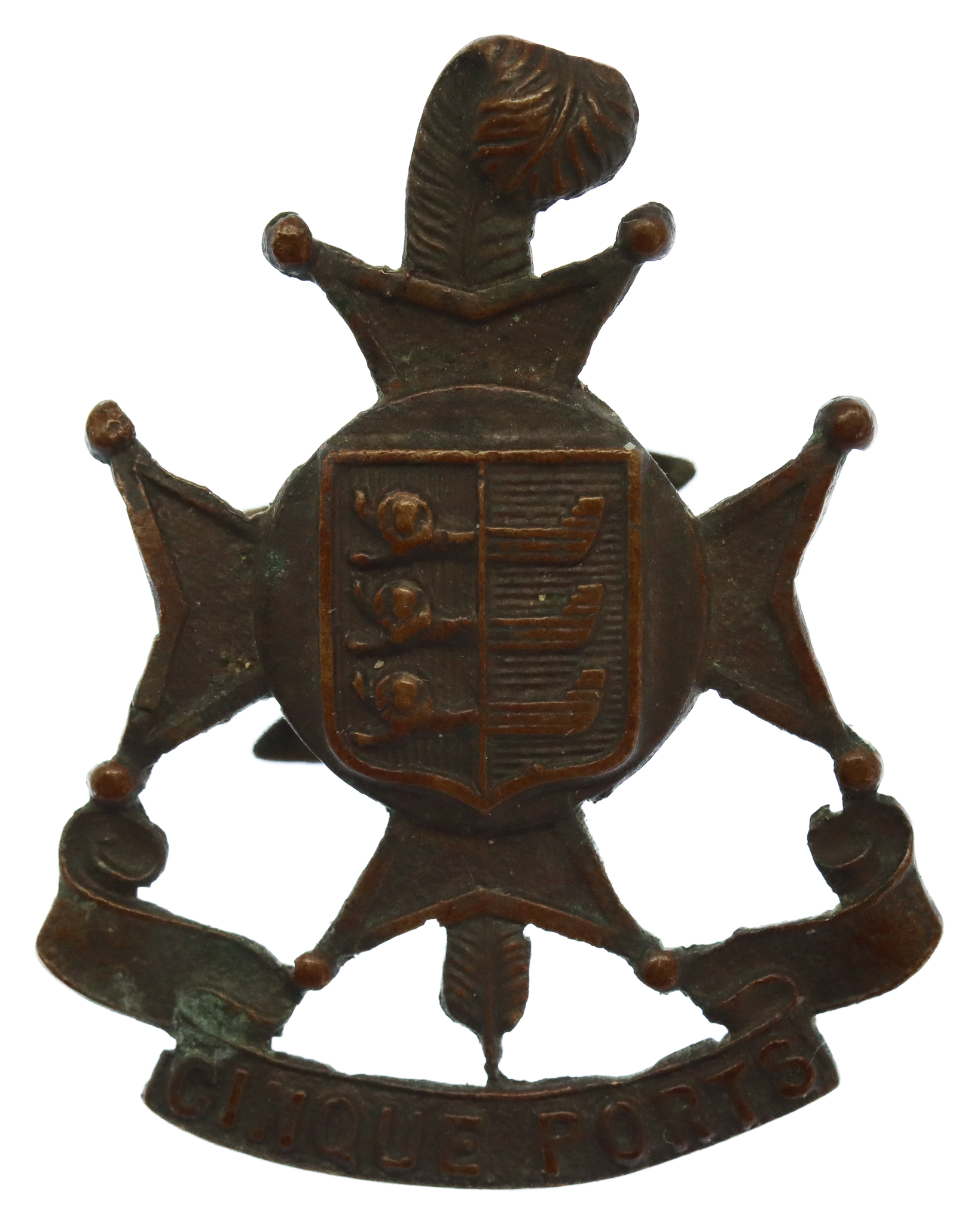 5th (Cinque Ports) Bn. Royal Sussex Regiment Officer's Service Dress Cap Badge