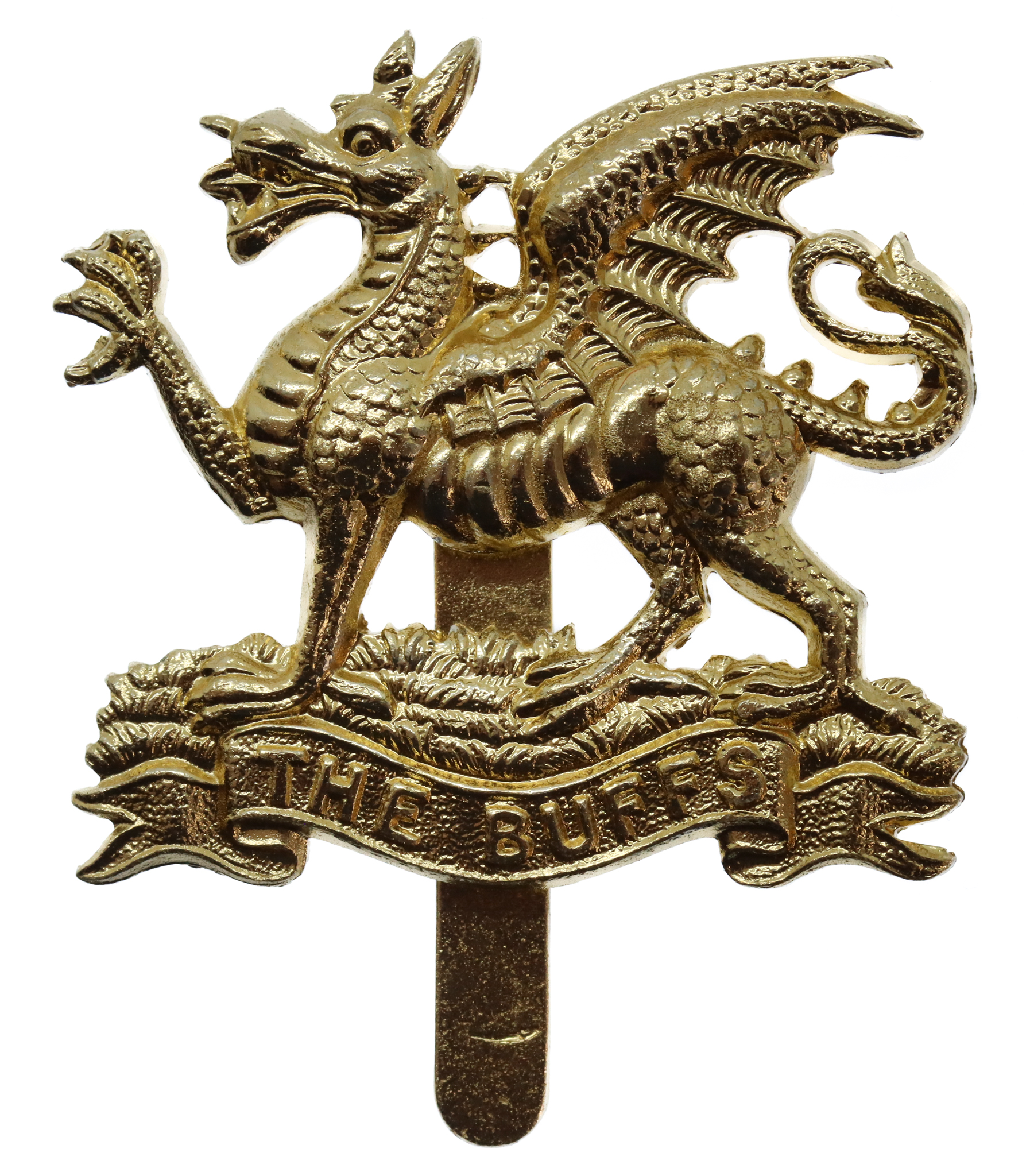 East Kent Regiment (The Buffs) Anodised (Staybrite) Cap Badge
