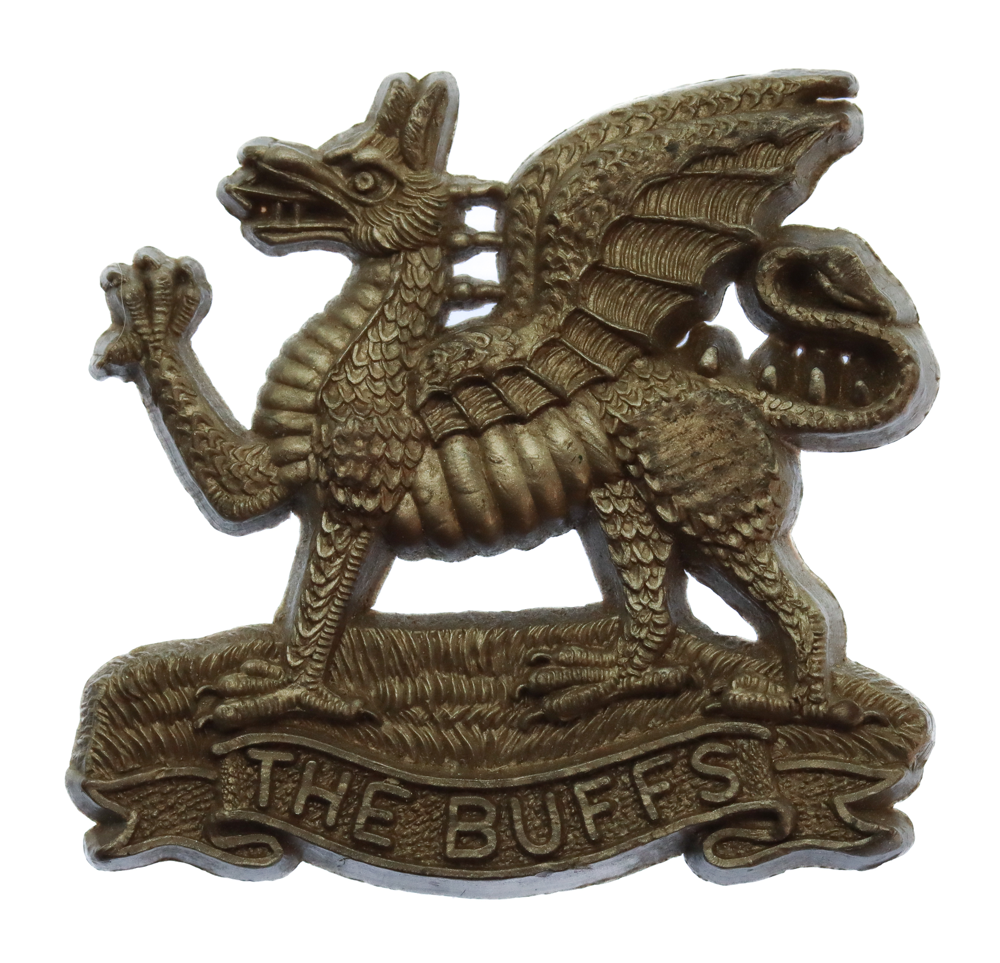 East Kent Regiment (The Buffs) WW2 Plastic Economy Cap Badge