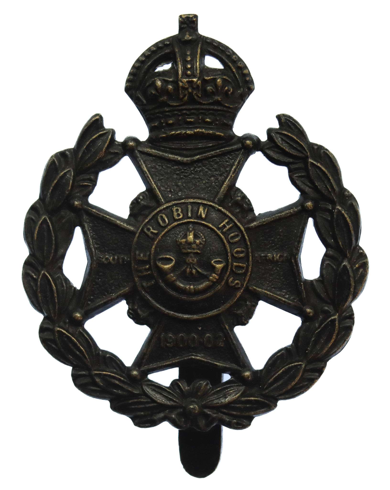7th (Robin Hoods) Bn. Sherwood Foresters (Notts & Derby Regiment) Cap Badge - King's Crown