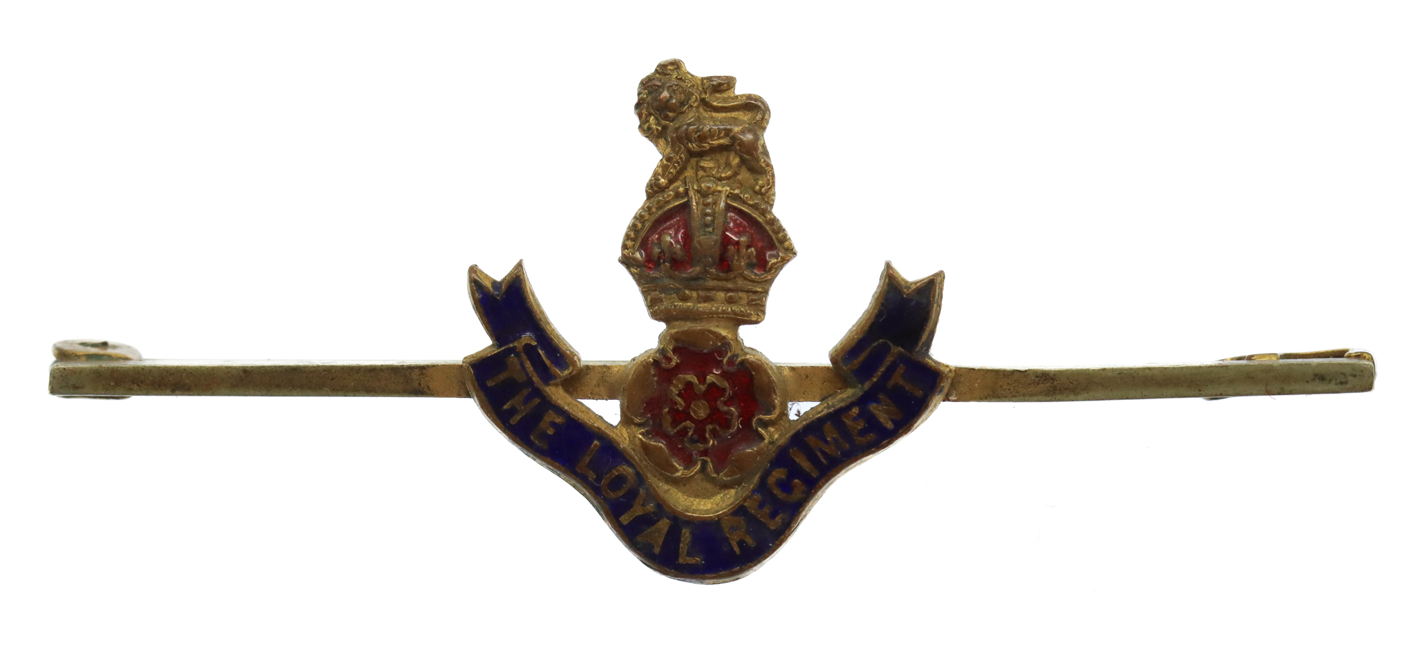 The Loyal Regiment Enamelled Sweetheart Brooch - King's Crown