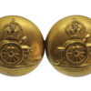 Royal Artillery (R.A.) Button Sweetheart Brooch - King's Crown