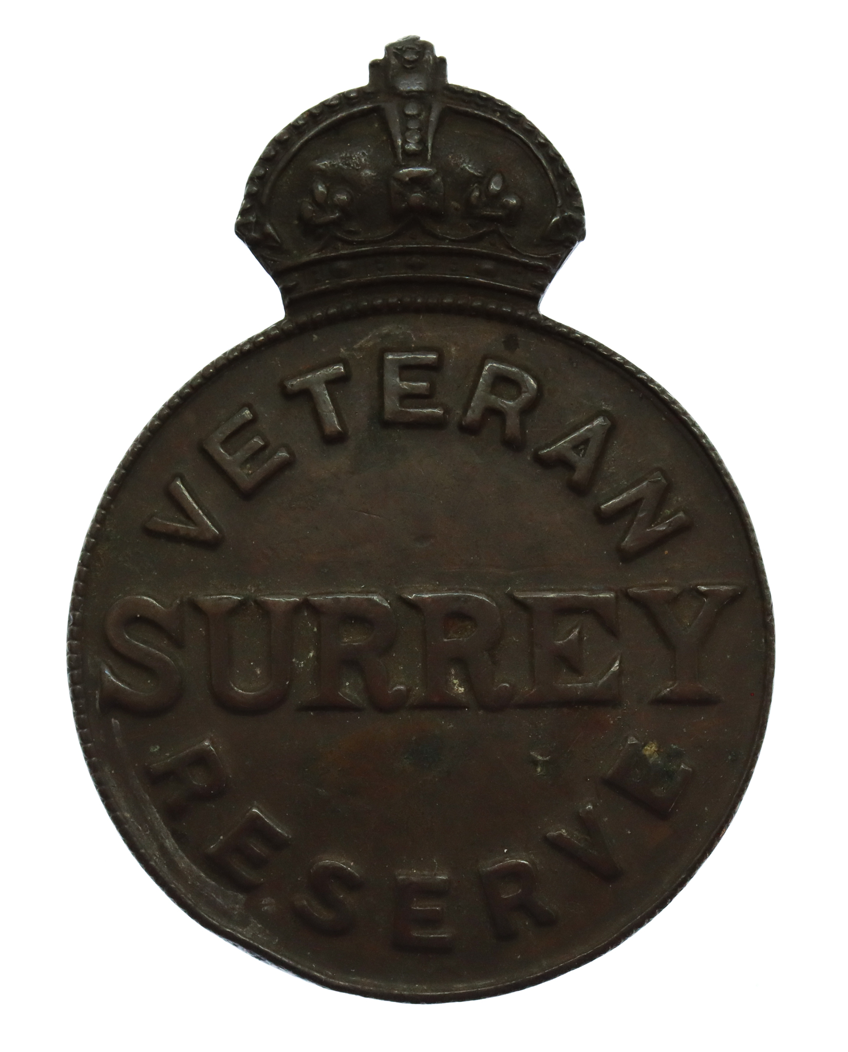 WW1 Surrey Veteran Reserve Lapel Badge - King's Crown