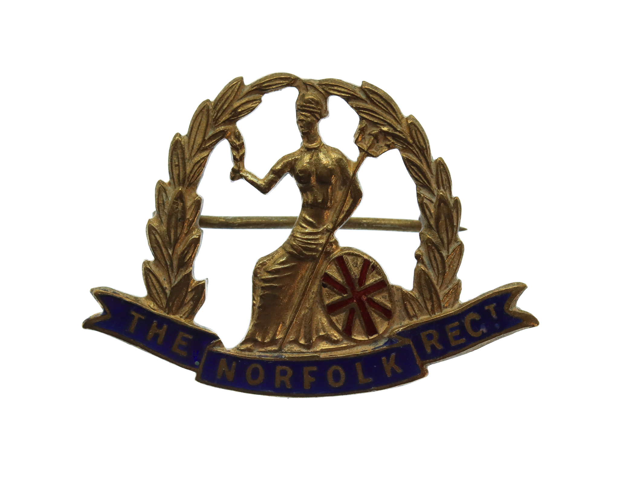 Norfolk Regiment Enamelled Sweetheart Brooch