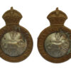 Pair of 5th Dragoon Guards Collar Badges - King's Crown