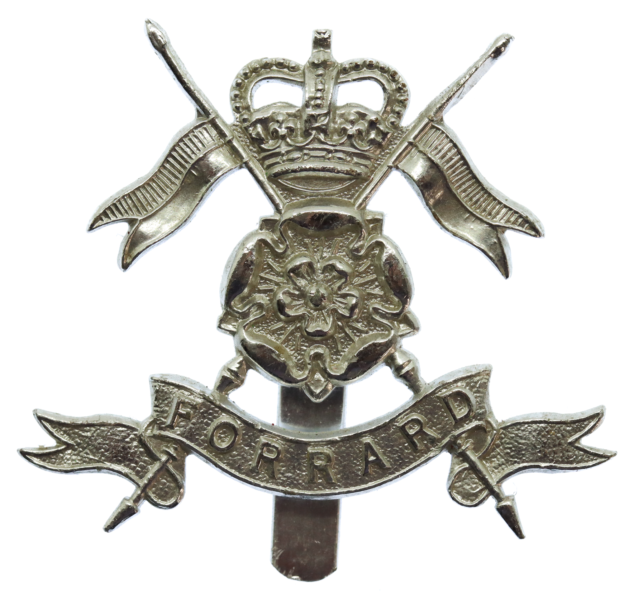 Queen's Own Yorkshire Yeomanry Anodised (Staybrite) Cap Badge