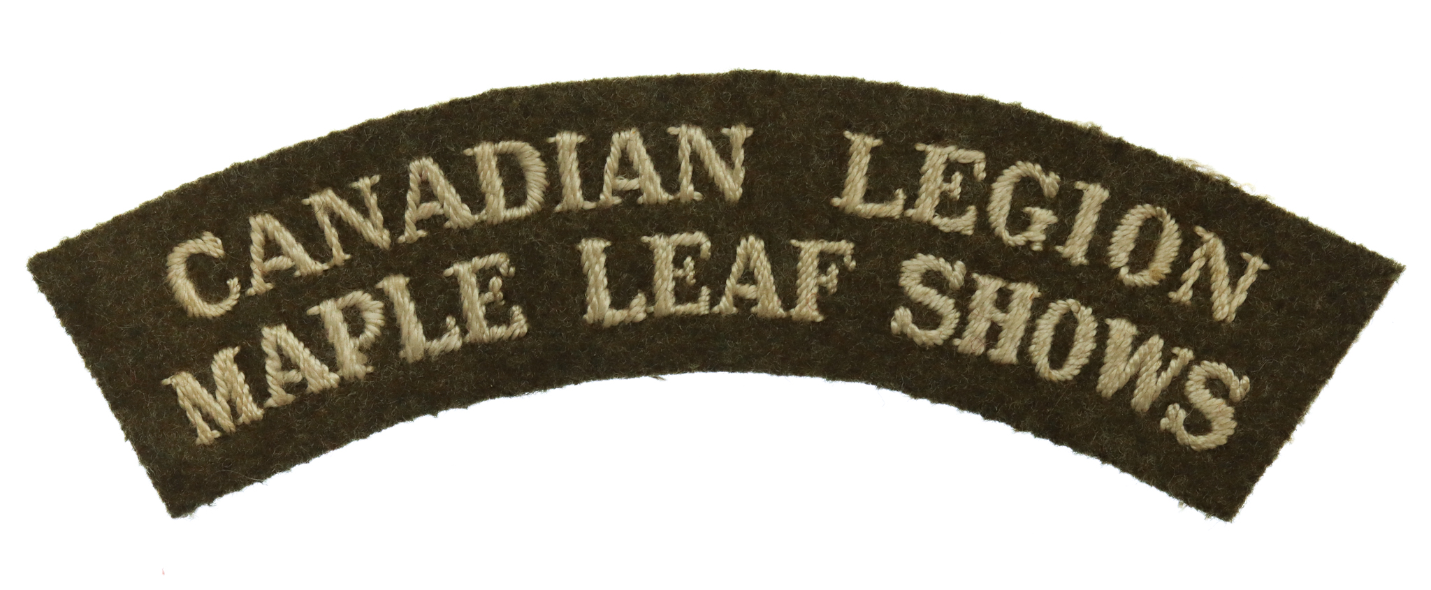 Canadian Legion Maple Leaf Shows Cloth Shoulder Title
