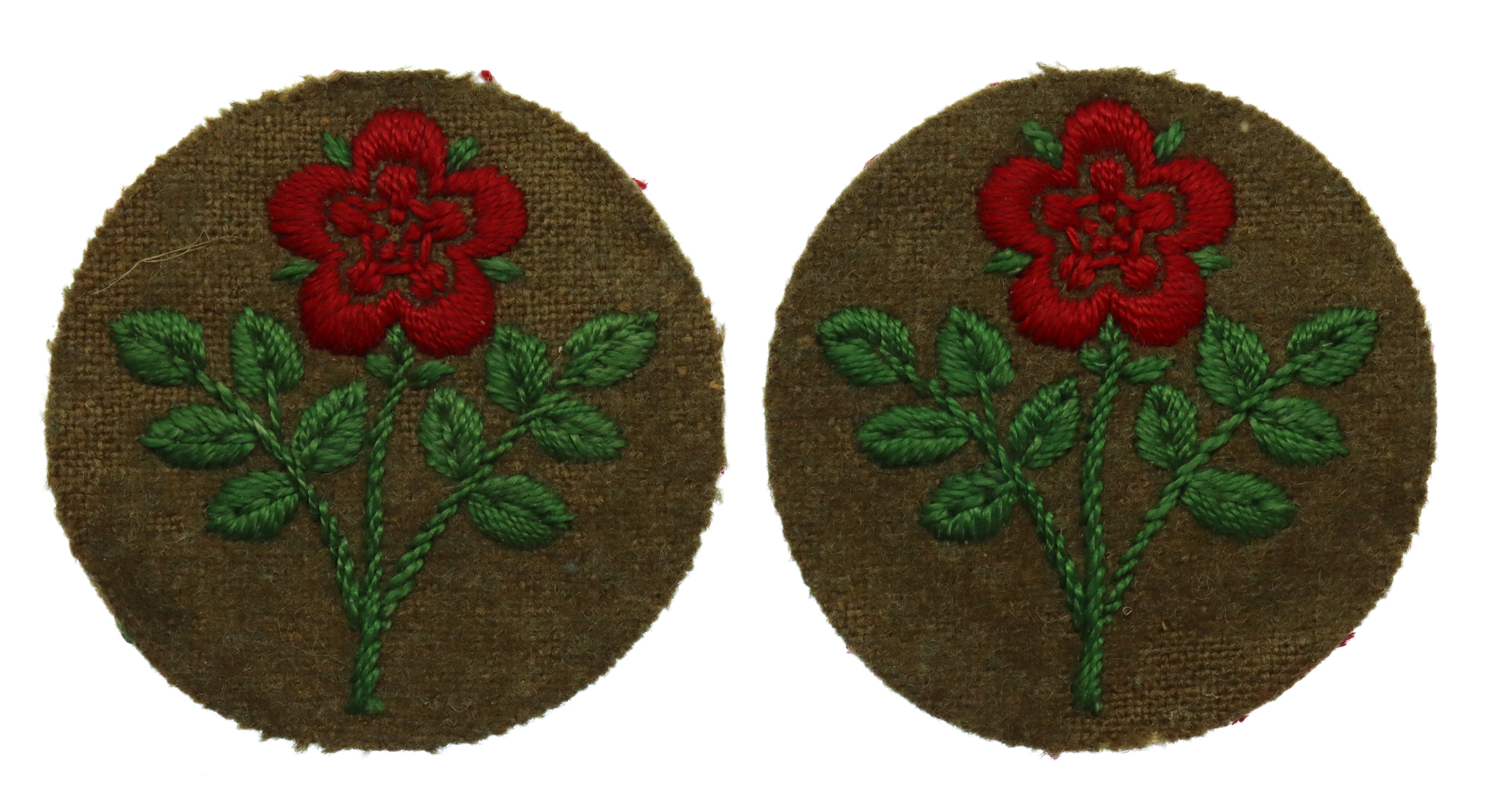 Pair of 55th (West Lancashire) Division Cloth Formation Signs (1st Pattern)