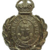 St. Helen's Police White Metal Wreath Helmet Plate - King's Crown