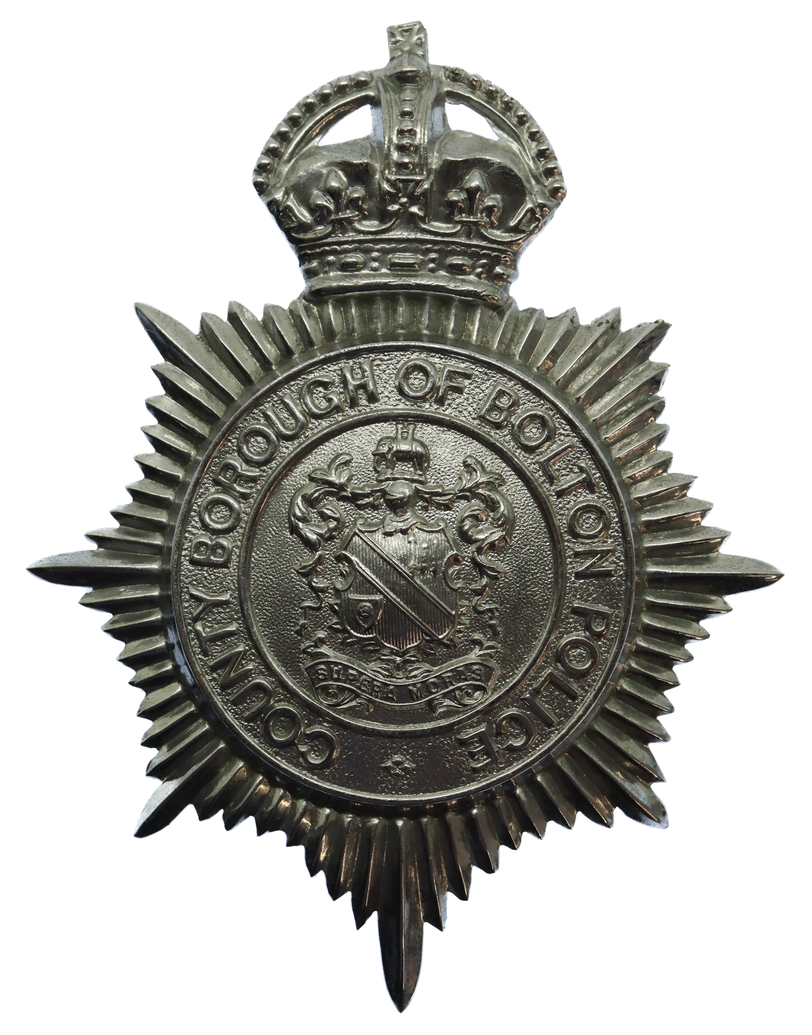 County Borough of Bolton Police Helmet Plate - King's Crown