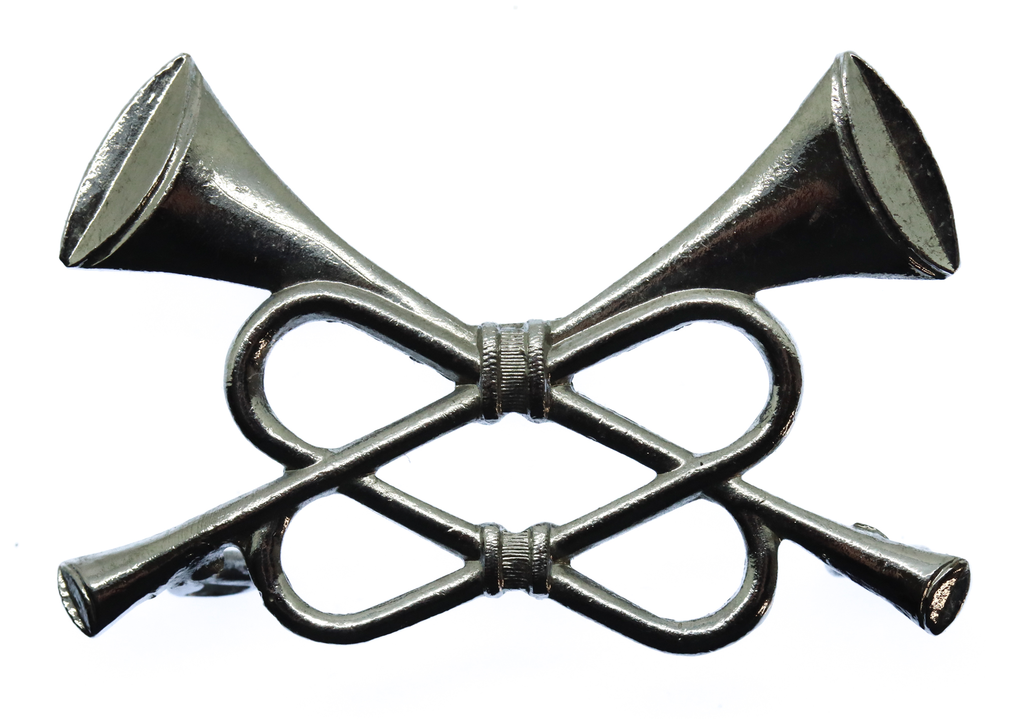 British Army Cavalry Trumpeter's Chrome Arm Badge