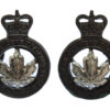 Pair of Canadian Officer's Training Corps C.O.T.C. Collar Badges - Queen's Crown
