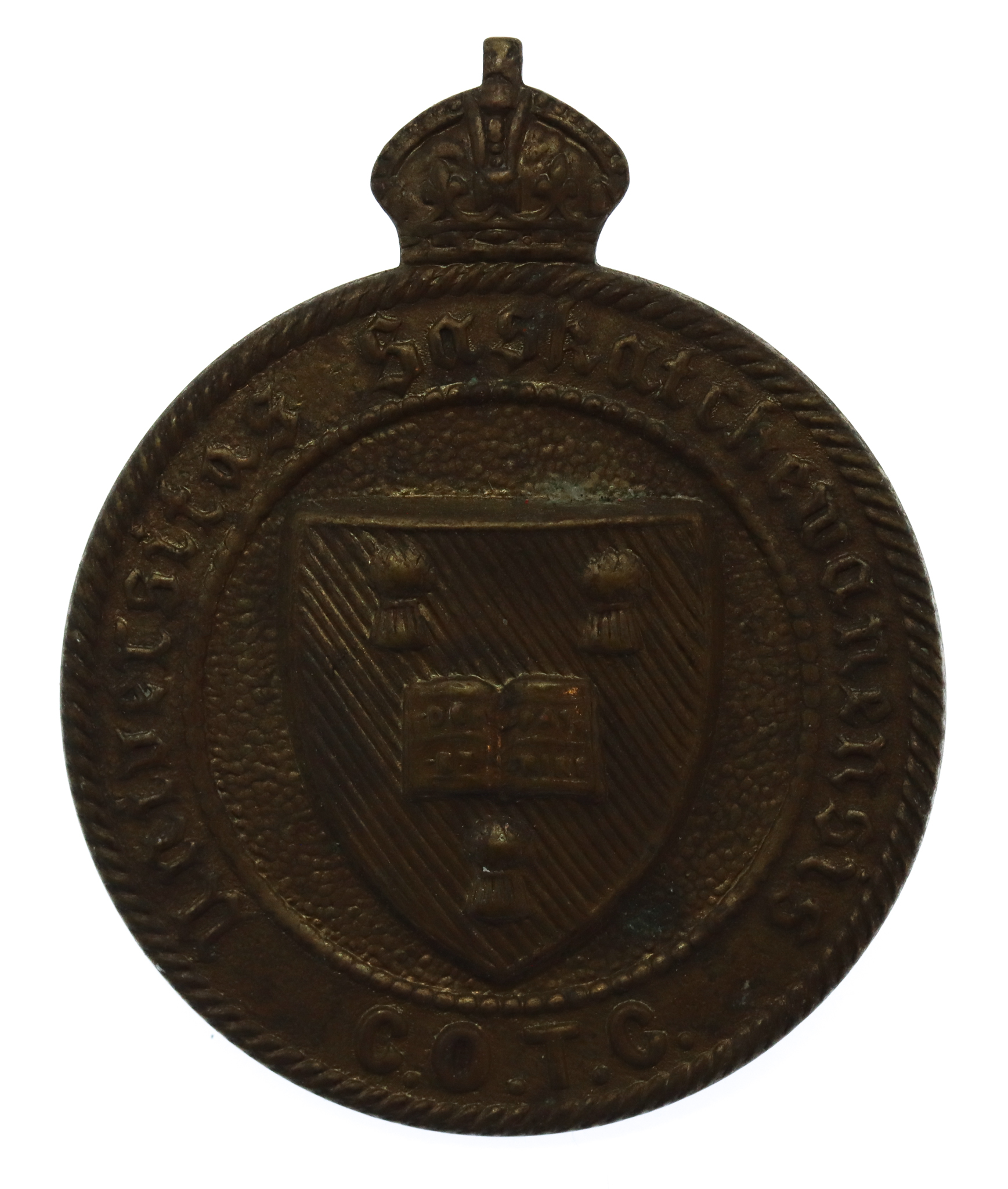 Canadian Saskatchewan University C.O.T.C. Cap Badge - King's Crown