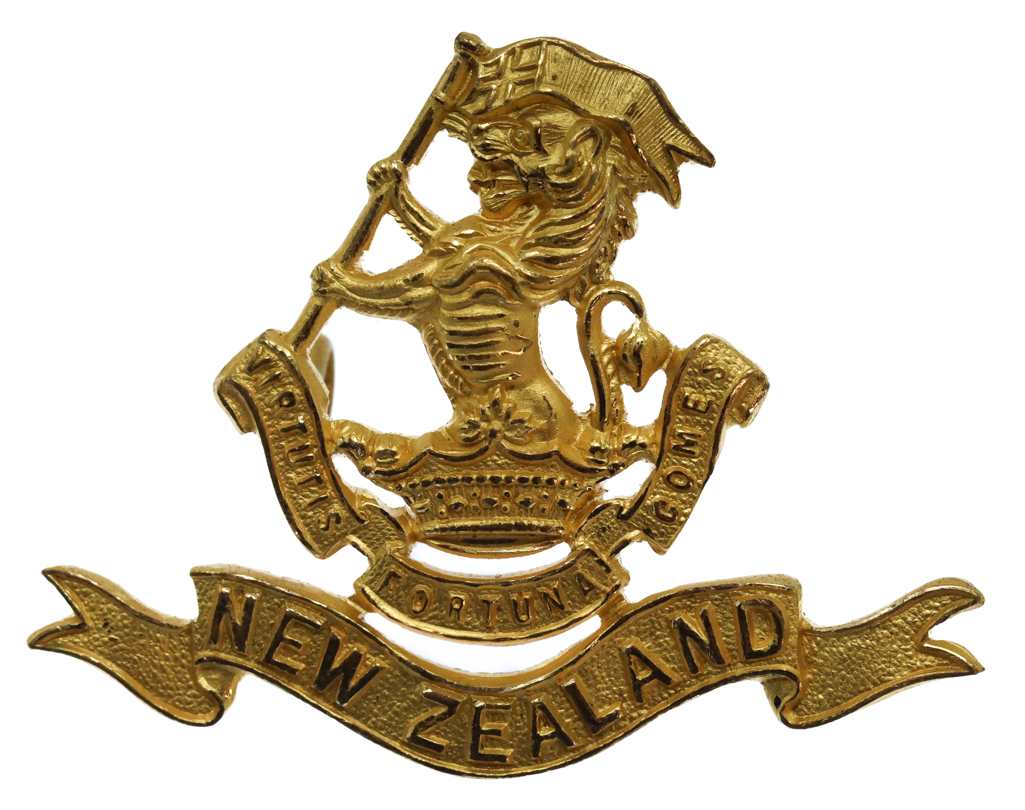New Zealand 5th (Wellington Rifles) Regiment Officer's Gilt Cap Badge