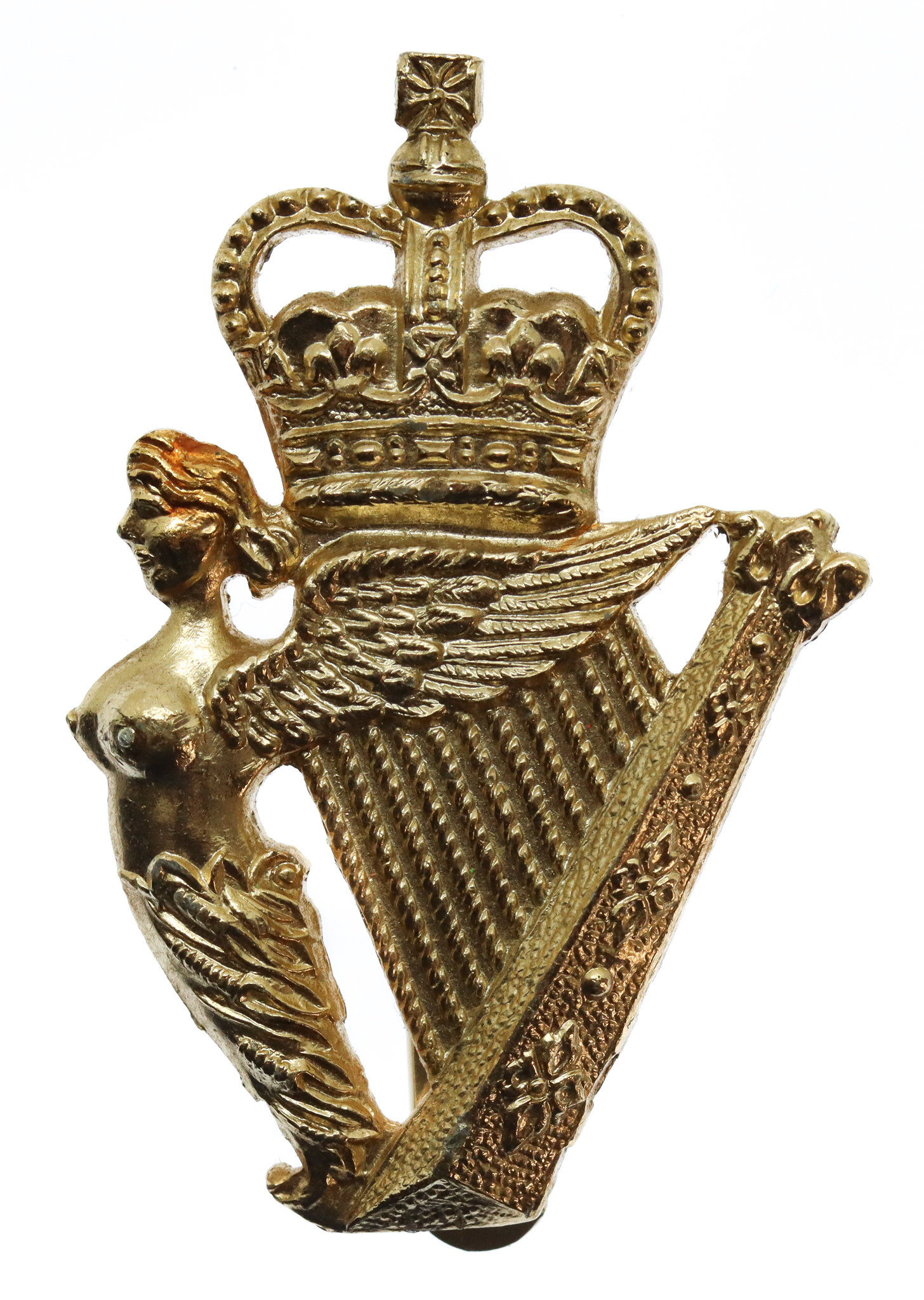 Ulster Defence Regiment (U.D.R.) Anodised (Staybrite) Cap Badge