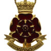 Queen's Lancashire Regiment Enamelled Cap Badge - Queen's Crown