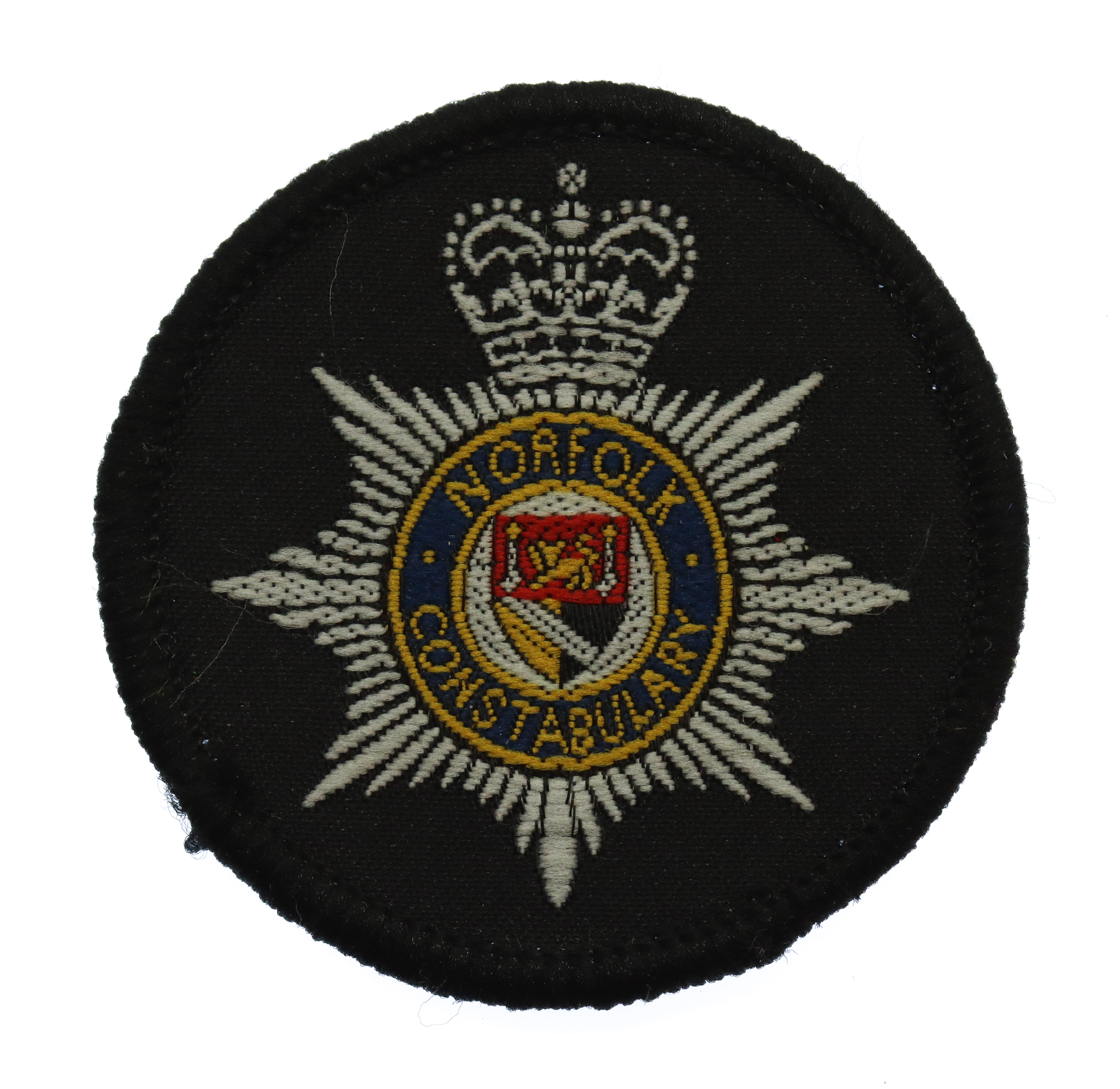 Norfolk Constabulary Cloth Beret Badge - Queen's Crown
