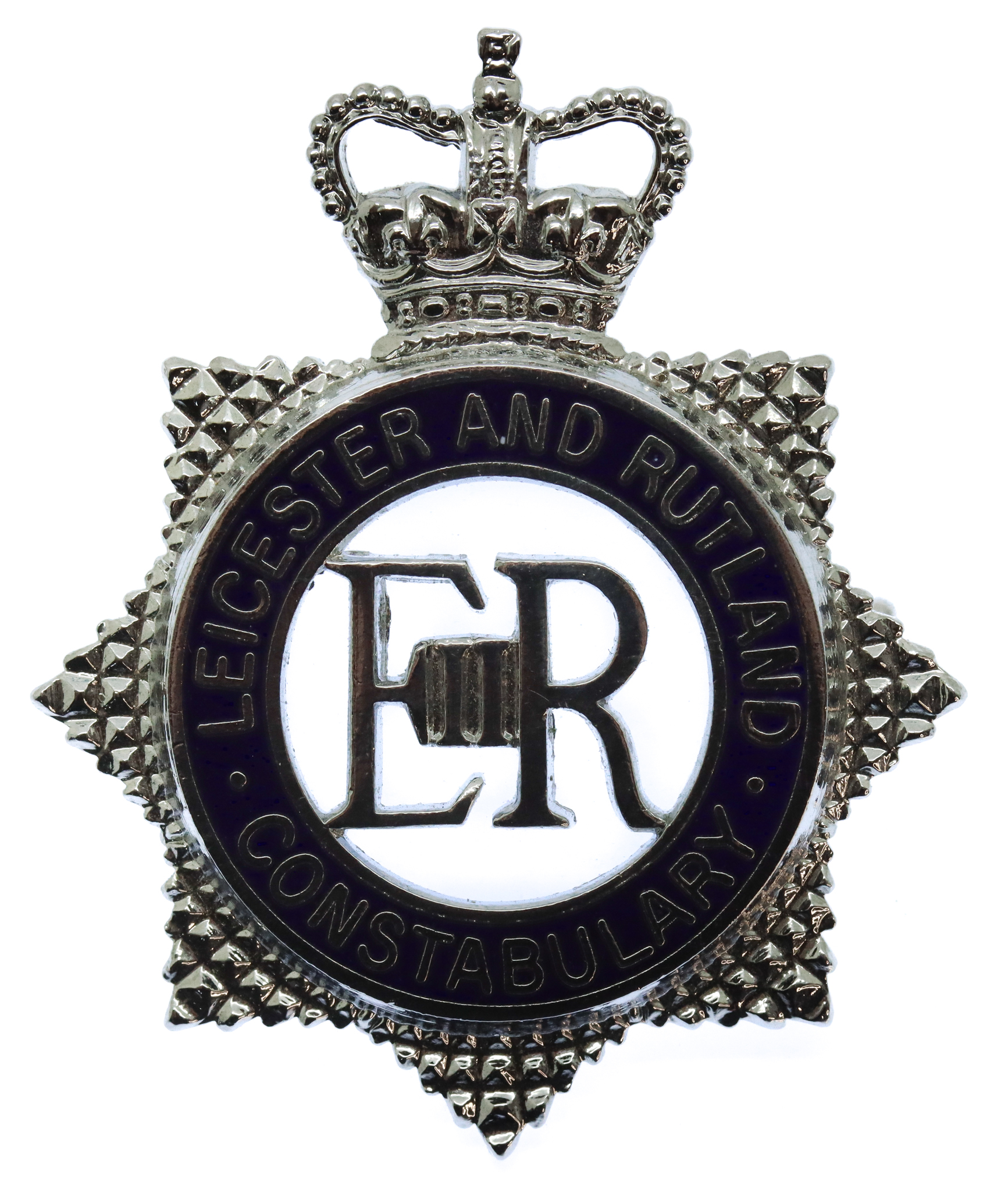 Leicester and Rutland Constabulary Senior Officer's Enamelled Cap Badge - Queen's Crown